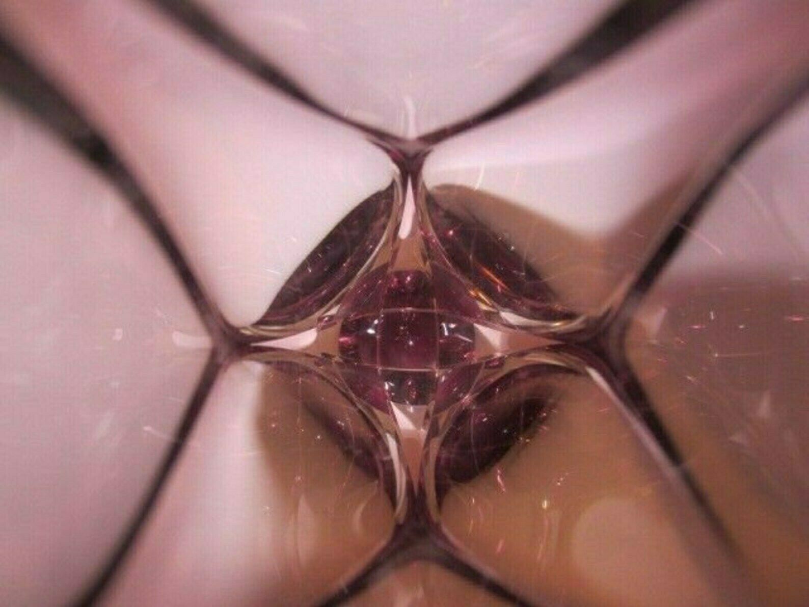 photo furniture Geometric Space Age Pink Murano Sommerso Symmetric Art Glass Block Vase