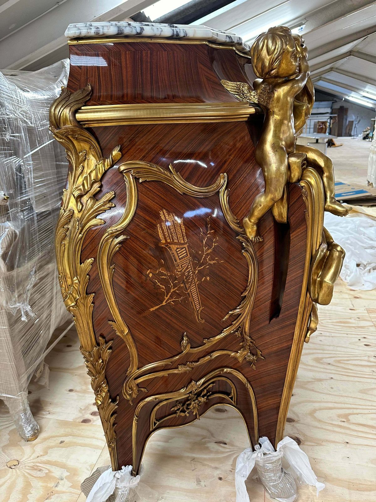 photo furniture French Louis XV, Linke, Marble Top, Bronze Mounted Cupboard (260kgs)