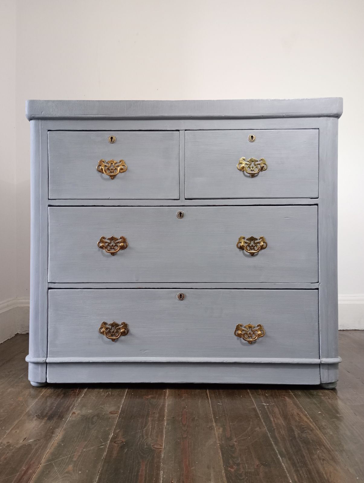 Victorian Chest Of Drawers, Painted Gustavian Grey