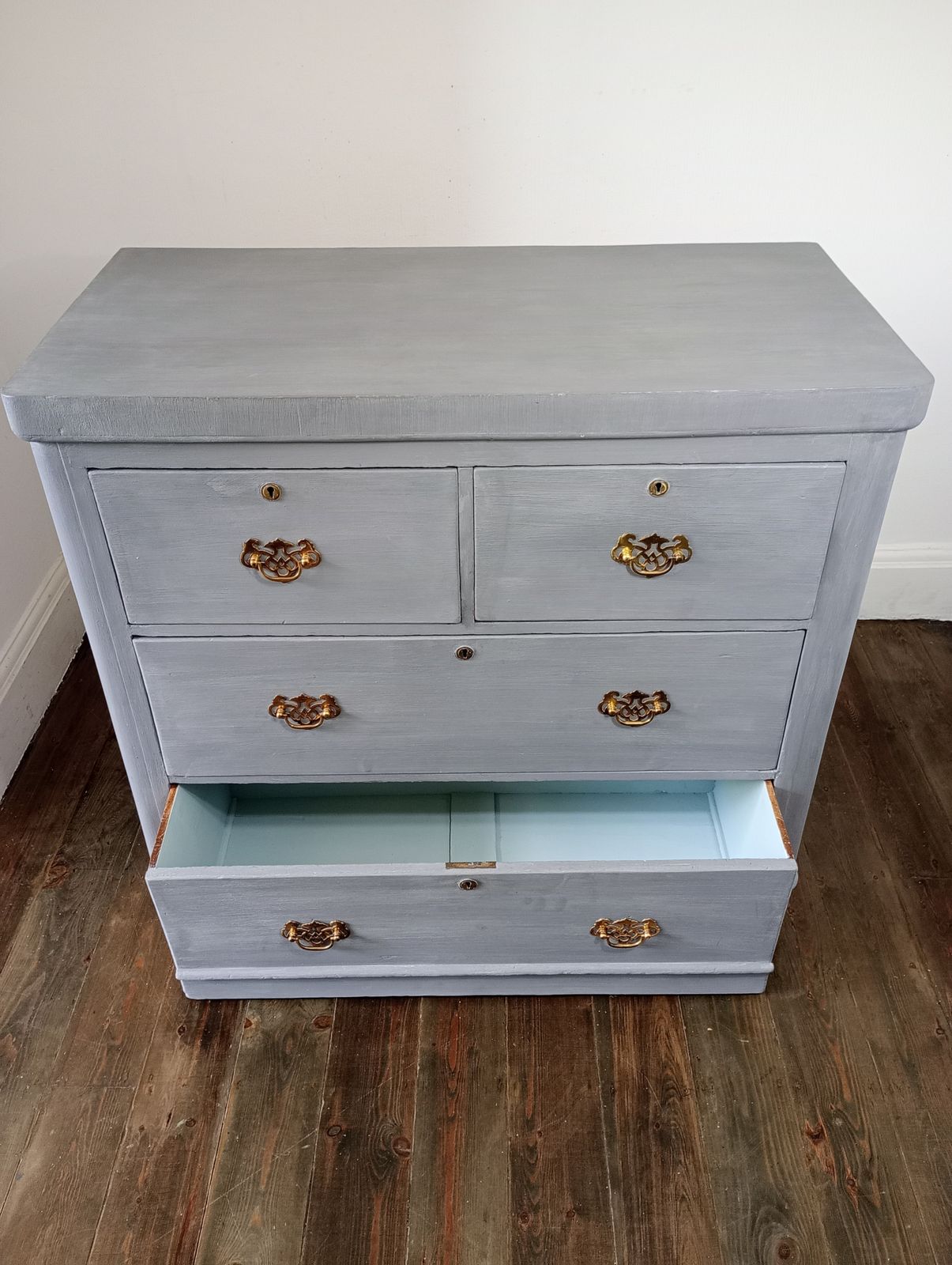 Victorian Chest Of Drawers, Painted Gustavian Grey photo 620.0