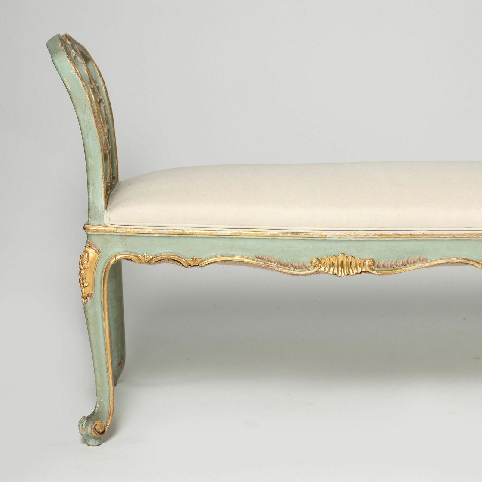 Antique Italian Long Stool – Bench, One Of A Pair photo for sale