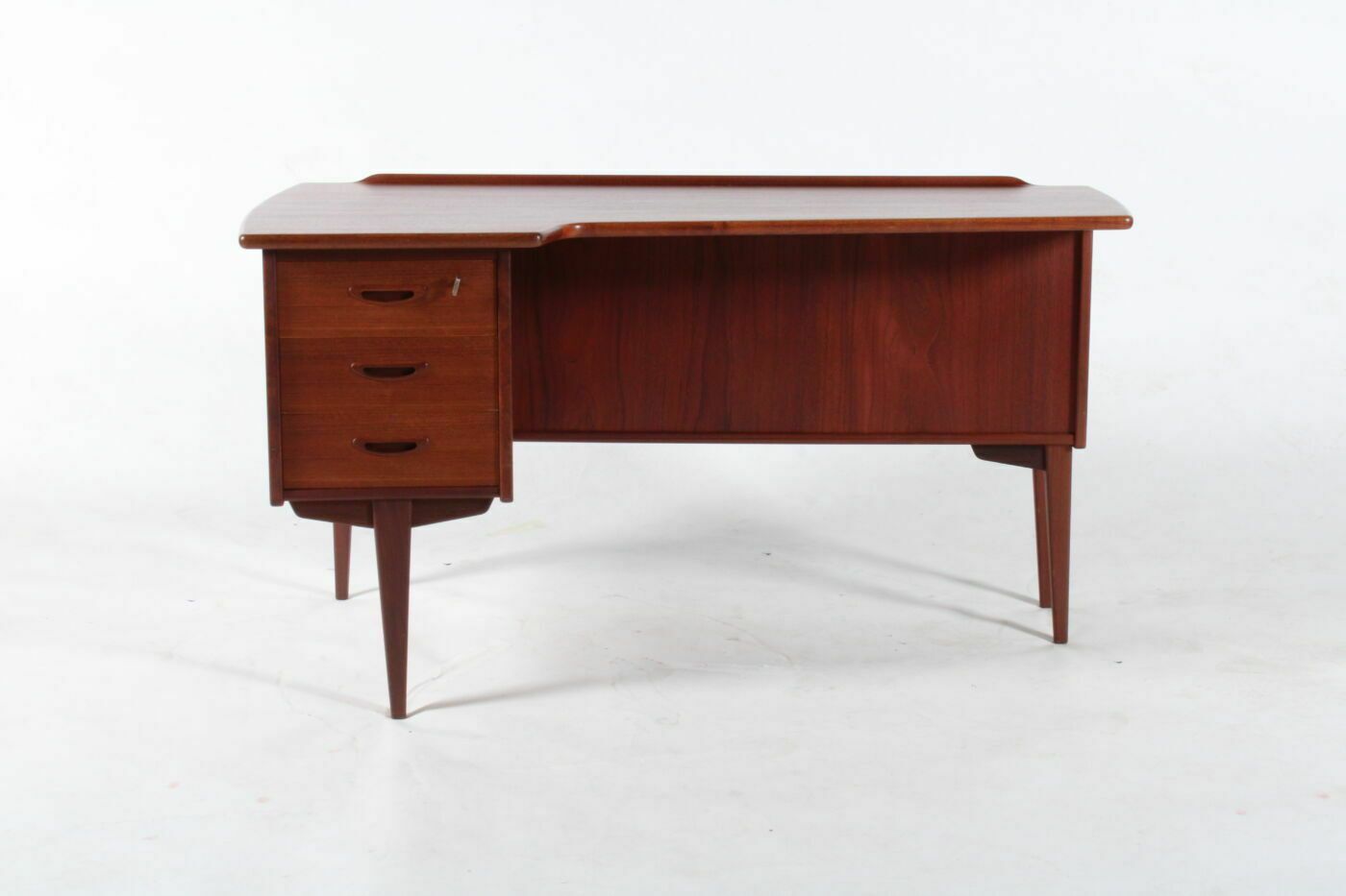 Furniture Beautiful Boomerang Style Scandanavian Desk In Teak By Goran Strand For Lelangs Mobelfabrik photo