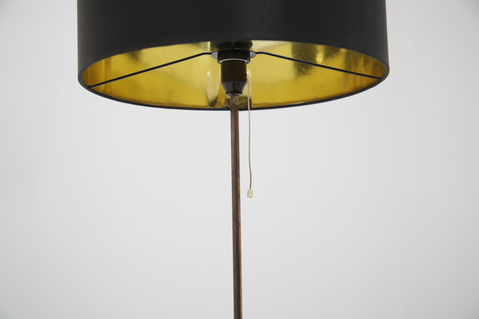 Brass Floor Lamp With Drum Shade, Model G 025, By Alf Svensson, Bergboms, Sweden, 1960s. photo vinterior