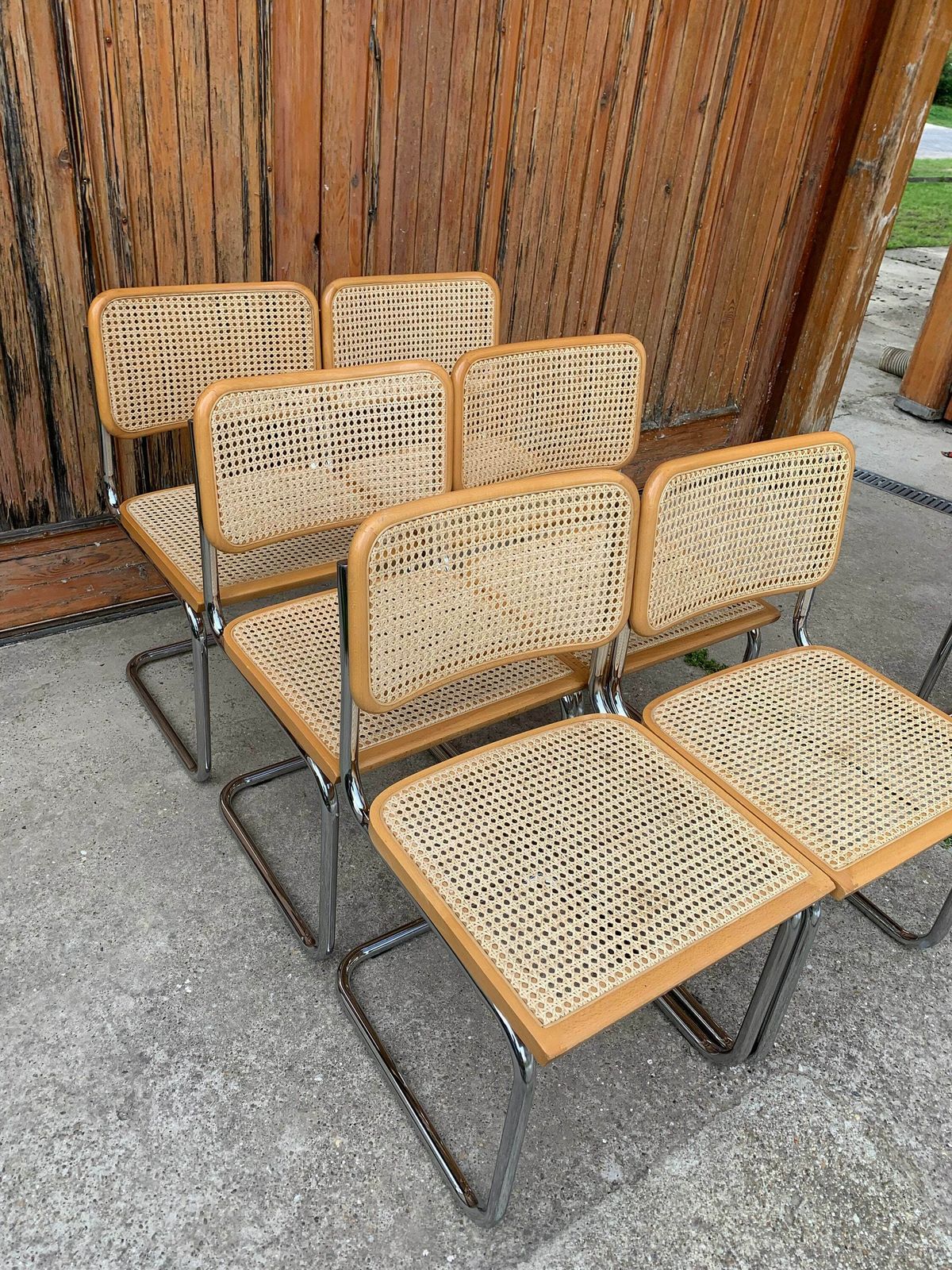 Mid Century Modern Italian Marcel Breuer B32 Cesca Chair, 70s Set Of 6 photo vintage