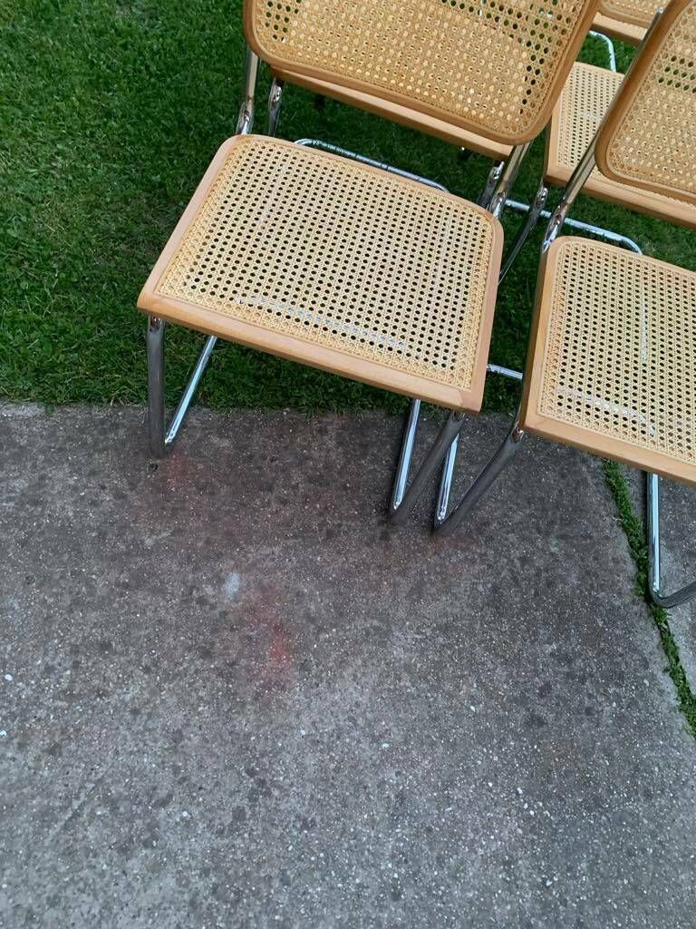 Mid Century Modern Italian Marcel Breuer B32 Cesca Chair, 70s Set Of 8 photo Furniture