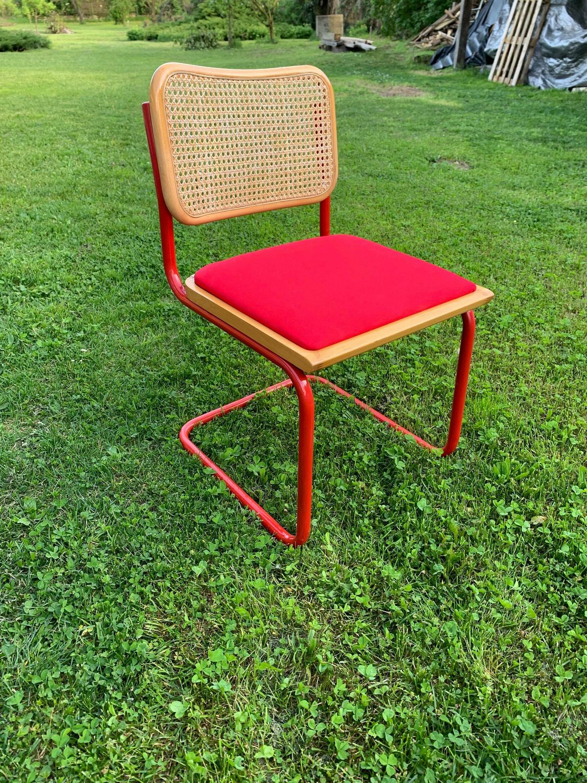 1 Mid Century Modern Italian Marcel Breuer Style B32 Cesca Chair, 70s photo 435.0