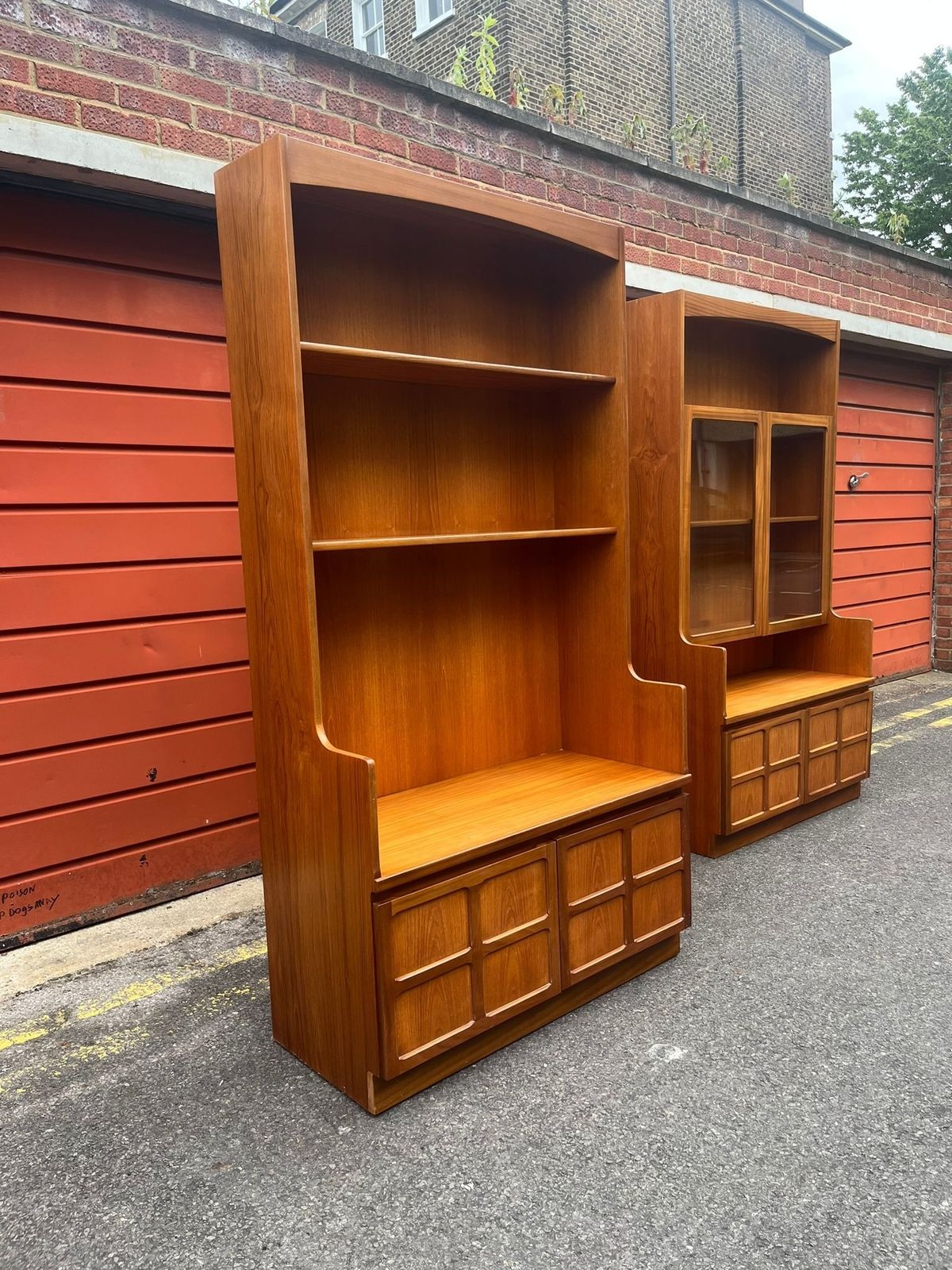 Vintage 1970s Nathan Mid Century Teak Bookcase Cabinet photo buy