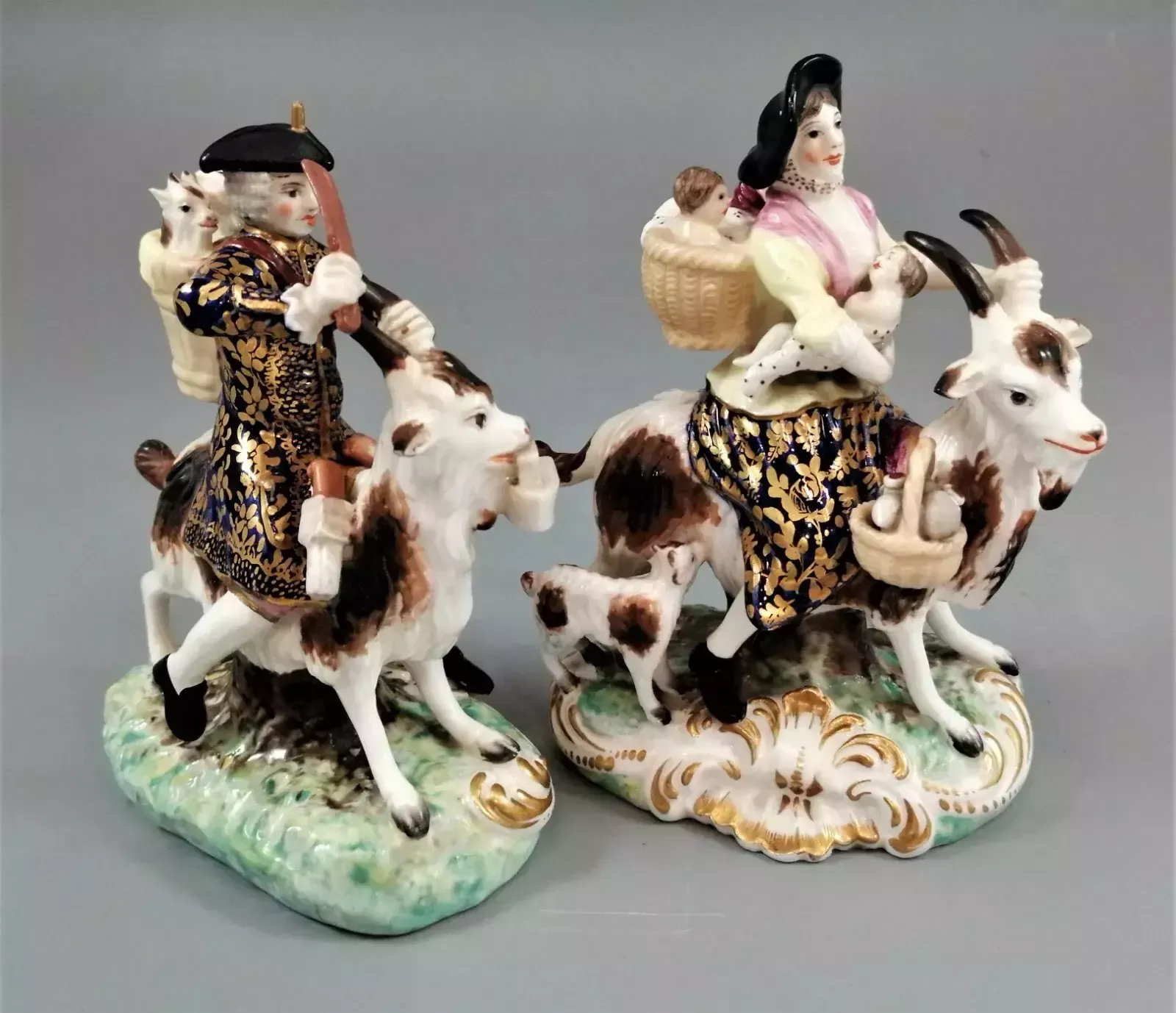 Derby Figurines Of The Welch Tailor And His Wife, C.1820 photo 800.0