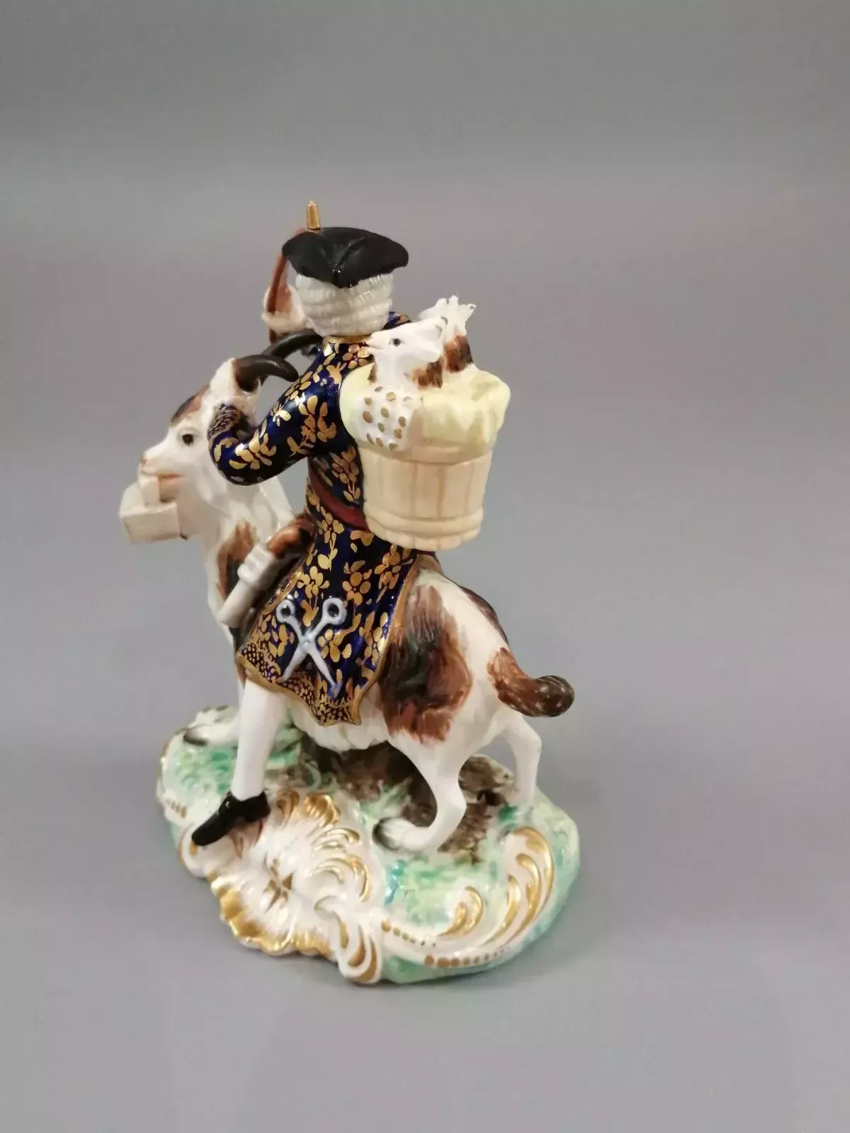 Derby Figurines Of The Welch Tailor And His Wife, C.1820 photo vintage