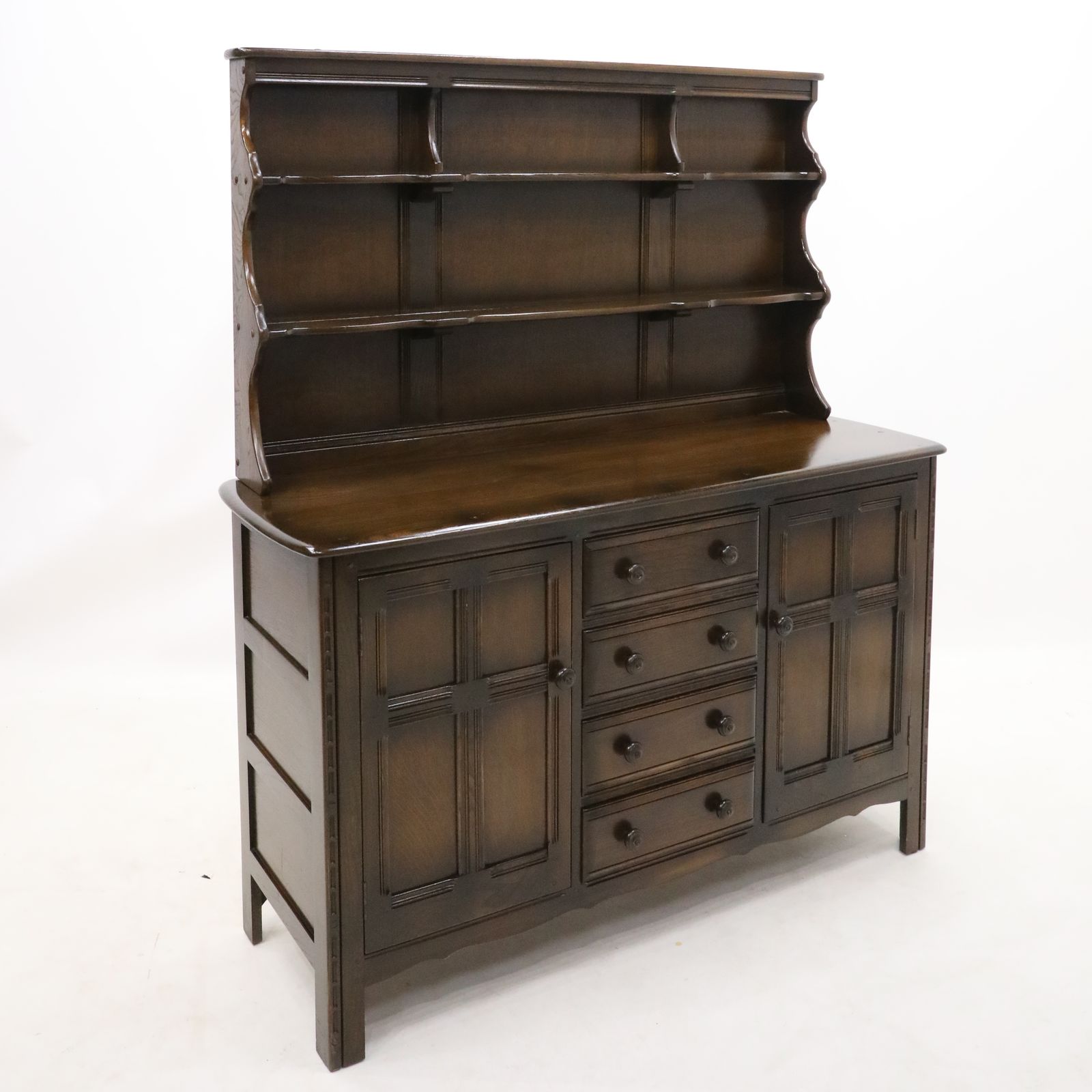 photo vinterior Ercol Old Colonial Welsh Dresser 4 Drawers 2 Cupboards Shelving Free Uk Delivery