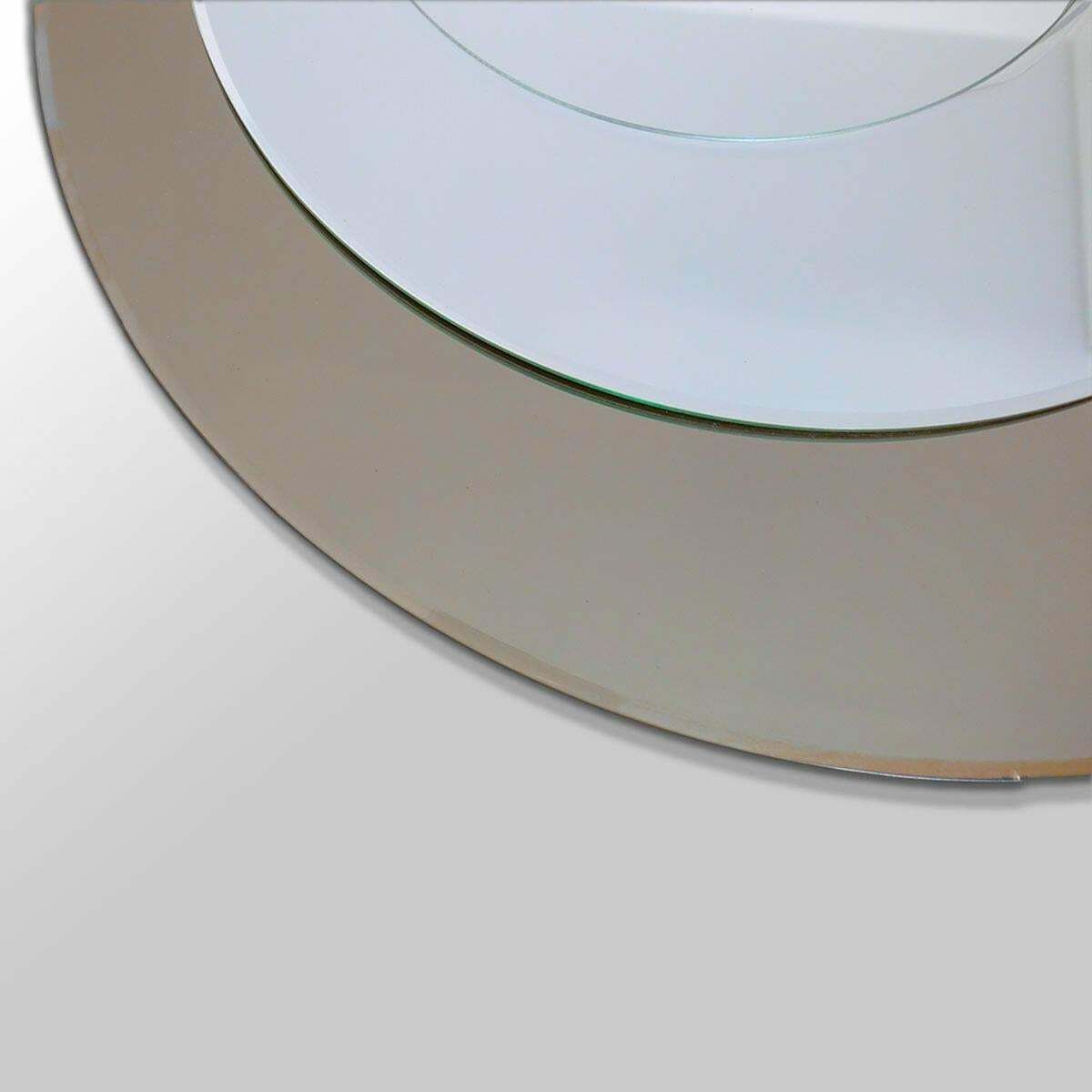 Mid Century Modern Round Brown Glass Wall Mirror, Italy 1970s photo Home Decor