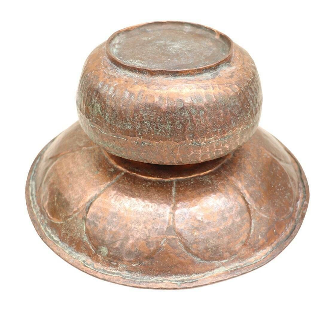 Antique Arts And Crafts Hand Hammered Copper Jardiniere Planter, Copper Jardiniere, Antique Spitoon photo 68.0