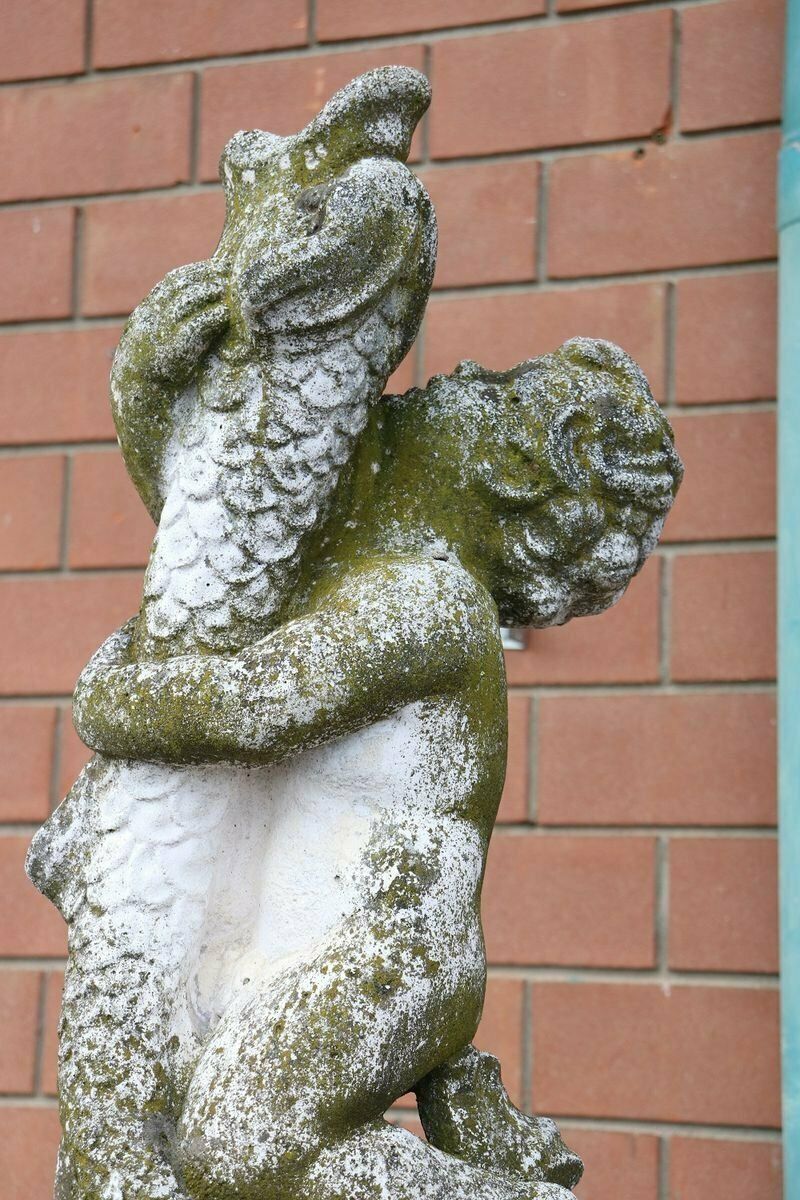 Neoclassical Stone Garden Fountain With Statue, 1930s photo furniture