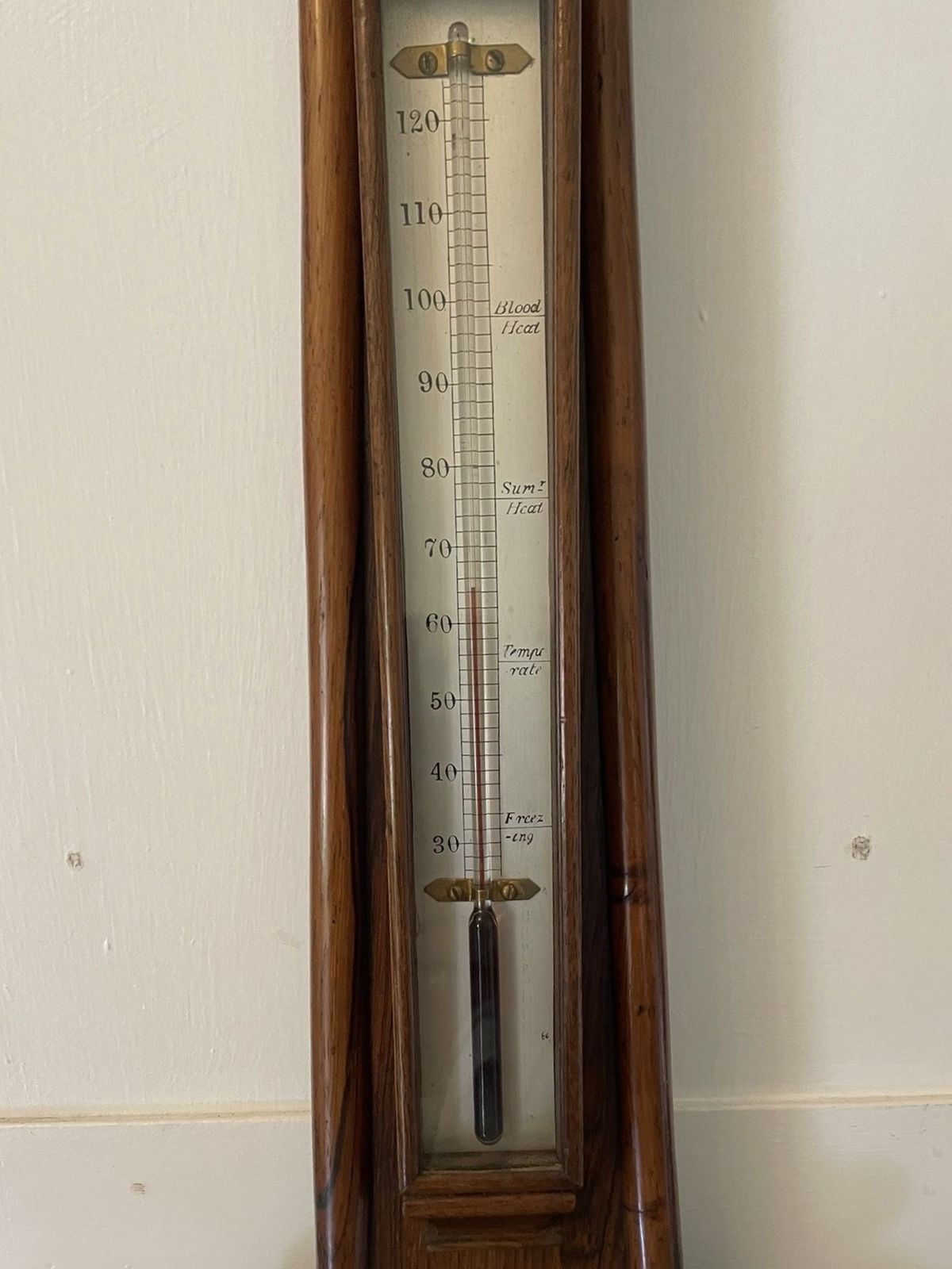 Large Antique 19th Century Quality Rosewood Banjo Barometer photo vinterior