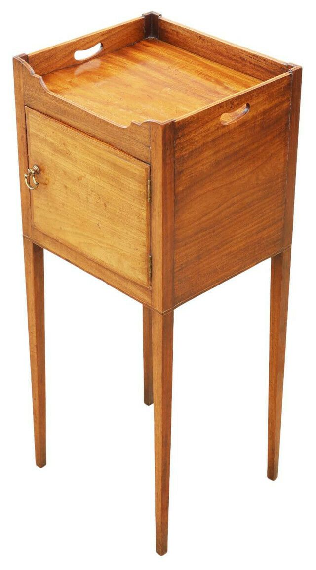 High Quality Antique Georgian Mahogany Tray Top Nightstand Washstand   Elegant 19th Century Bedside Table photo for sale