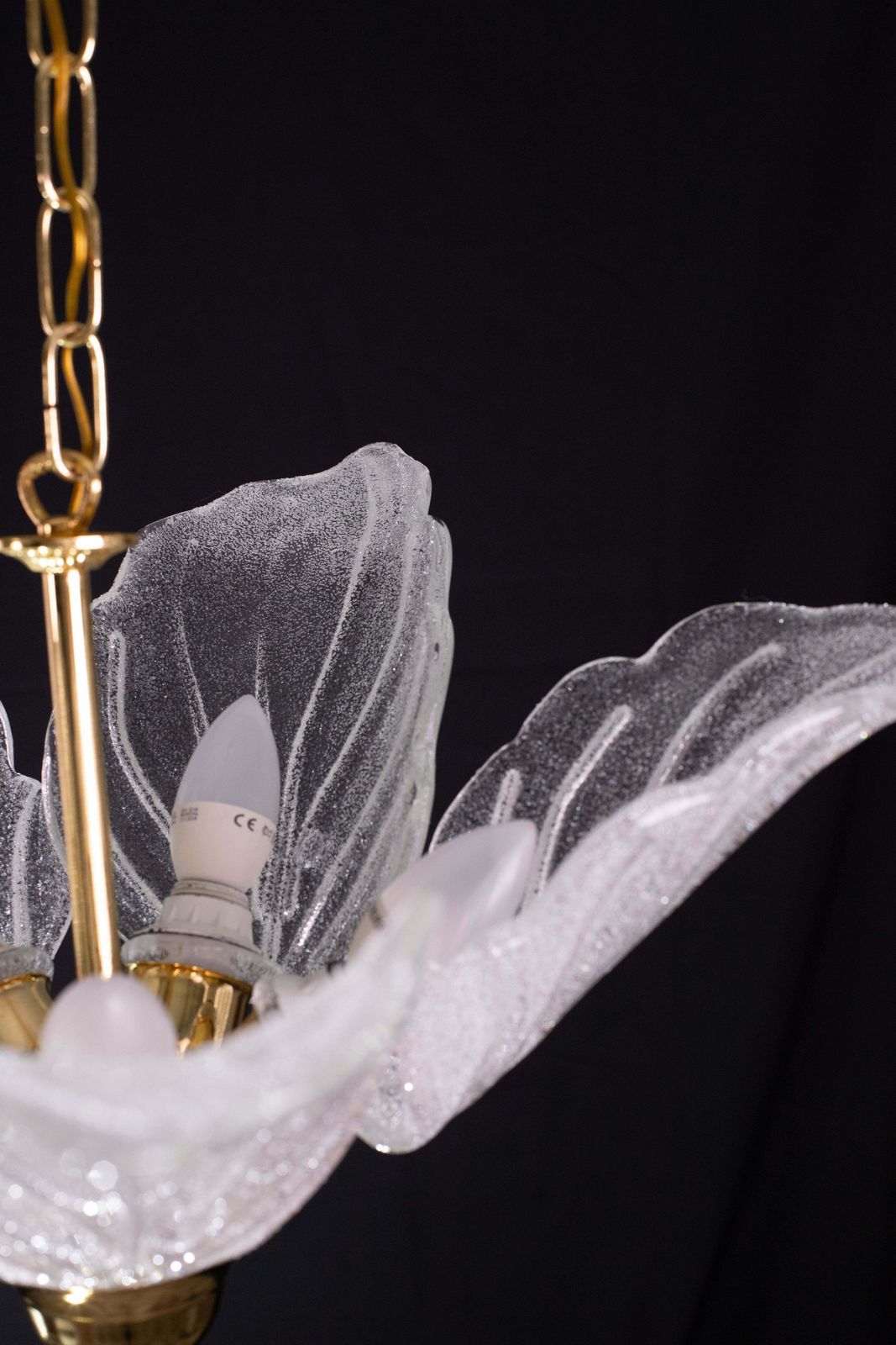 photo for sale Elegant Murano Chandelier With 5 Leaves In Grit