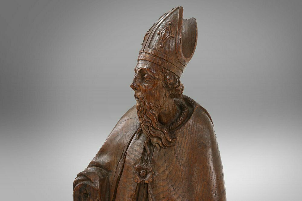 French Artist, Statue Of Saint Eligius, 1550, Wood photo vintage