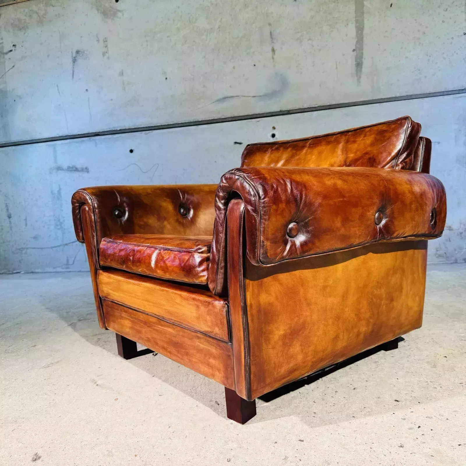 photo buy Vintage 1970s Danish Svend Skippers Leather Sofa Two Seater And Chair Set