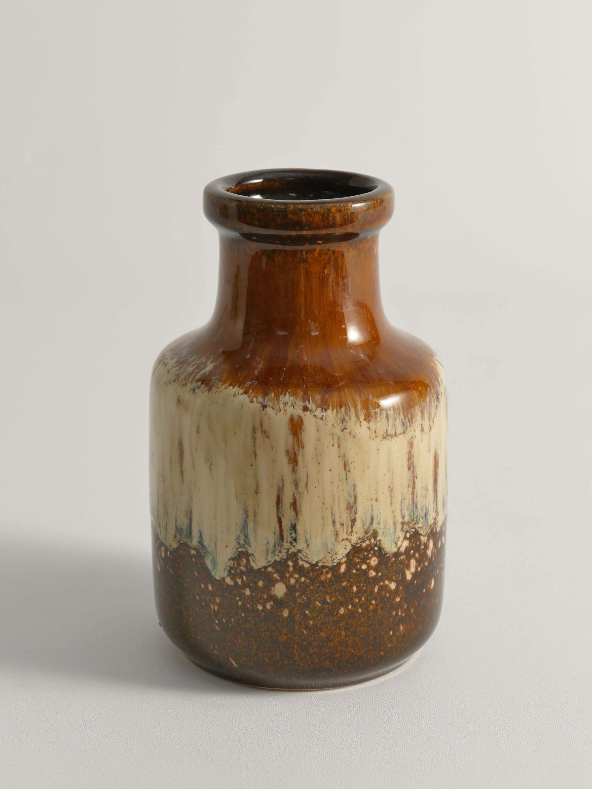 Mid Century Modern Fat Lava Drip Glaze Ceramic Vase, West Germany, 1970s photo vintage
