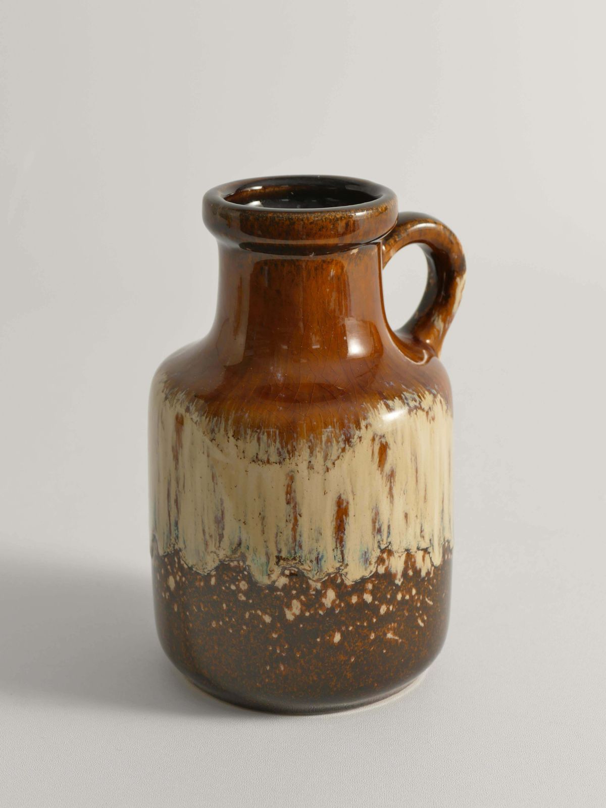 photo furniture Mid Century Modern Fat Lava Drip Glaze Ceramic Vase, West Germany, 1970s