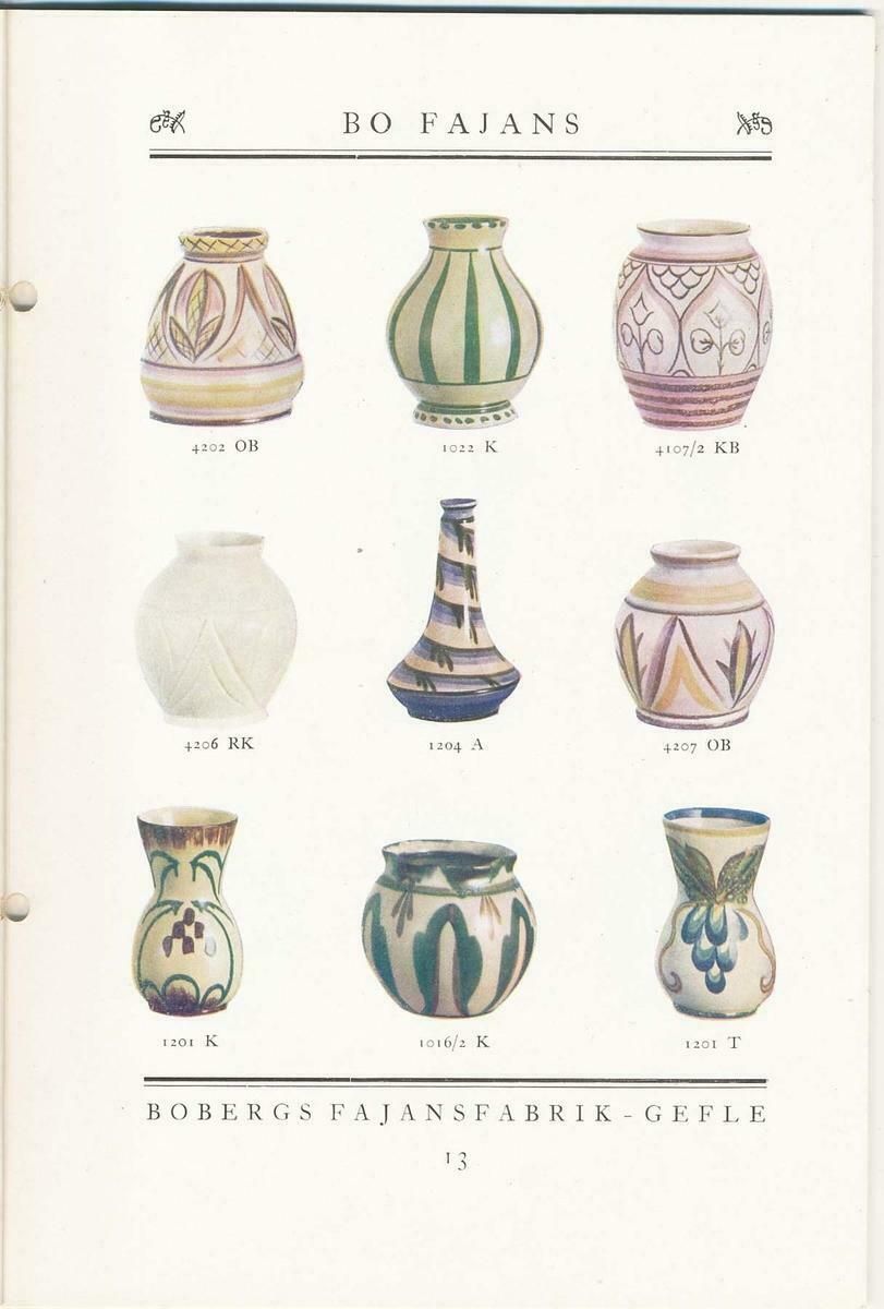 Home Decor Swedish Folk Art Bulb Vase With Floral Motif By Maggie Wibom For Bo Fajans, 1930 photo