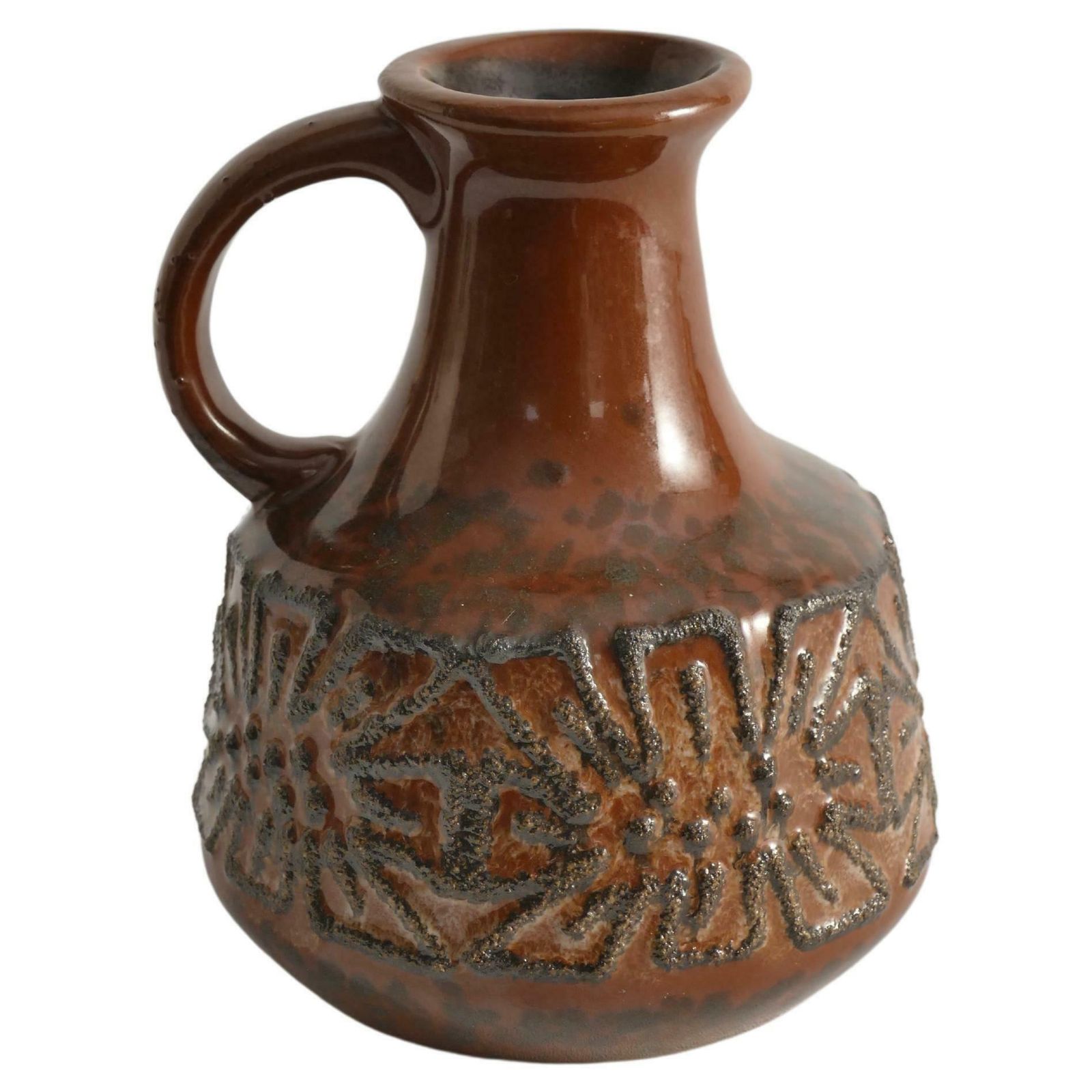 Mid Century Modern Brown Ceramic Vase By Veb Haldensleben, East Germany, 1960s