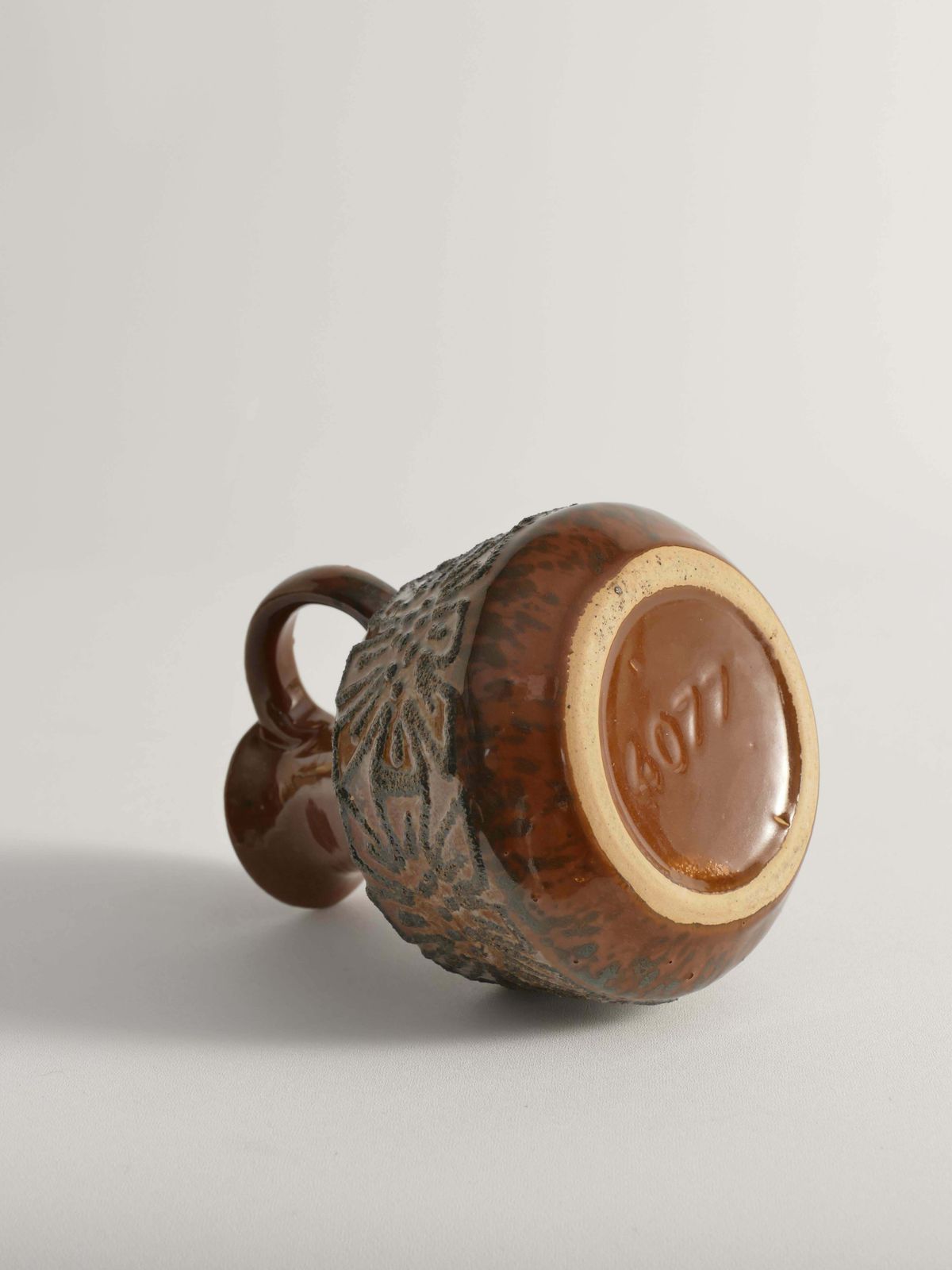 Home Decor Mid Century Modern Brown Ceramic Vase By Veb Haldensleben, East Germany, 1960s photo