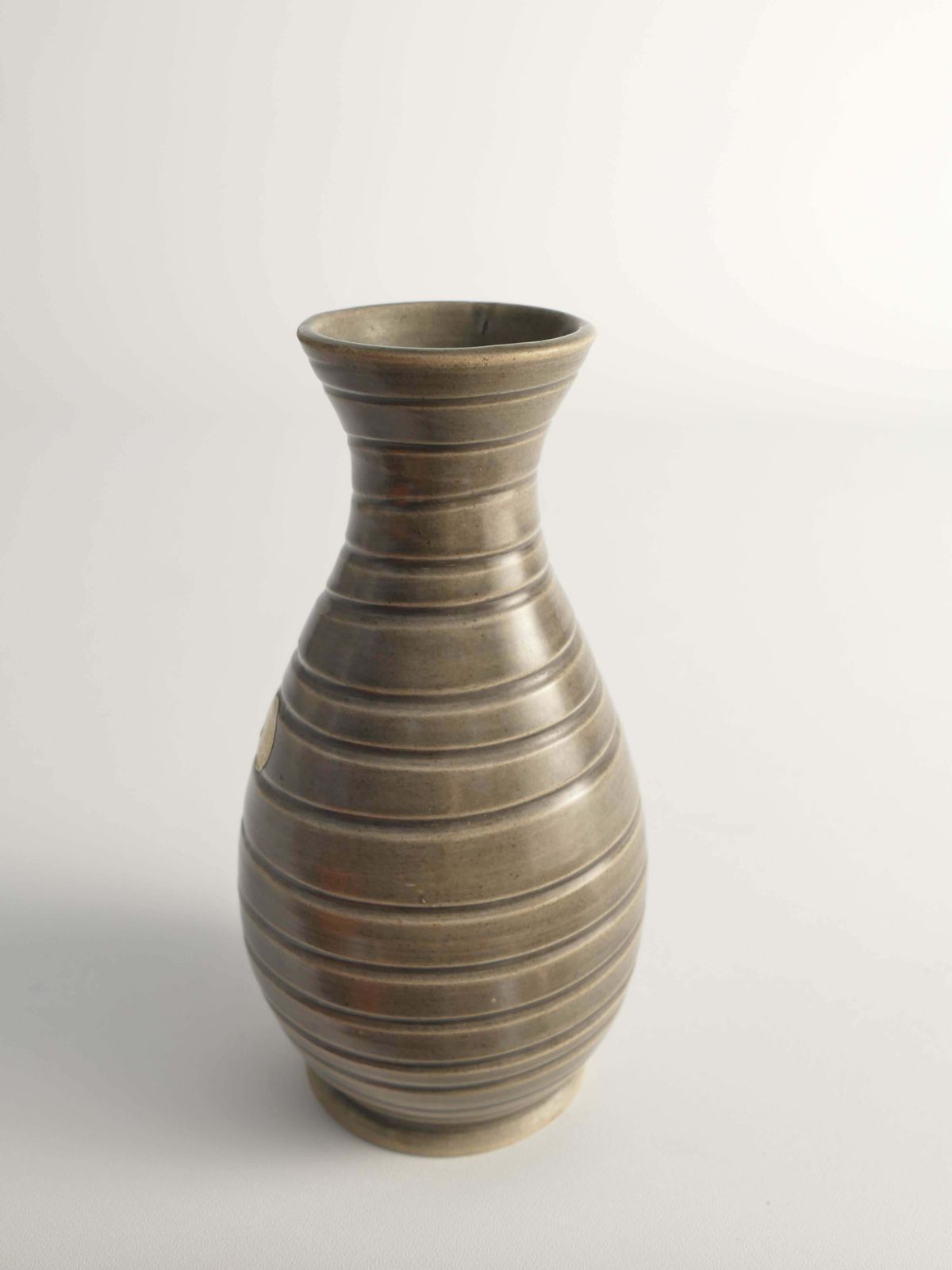 Scandinavian Modern Stoneware Vase Attributed To Ewald Dahlskog For Bo Fajans photo vintage