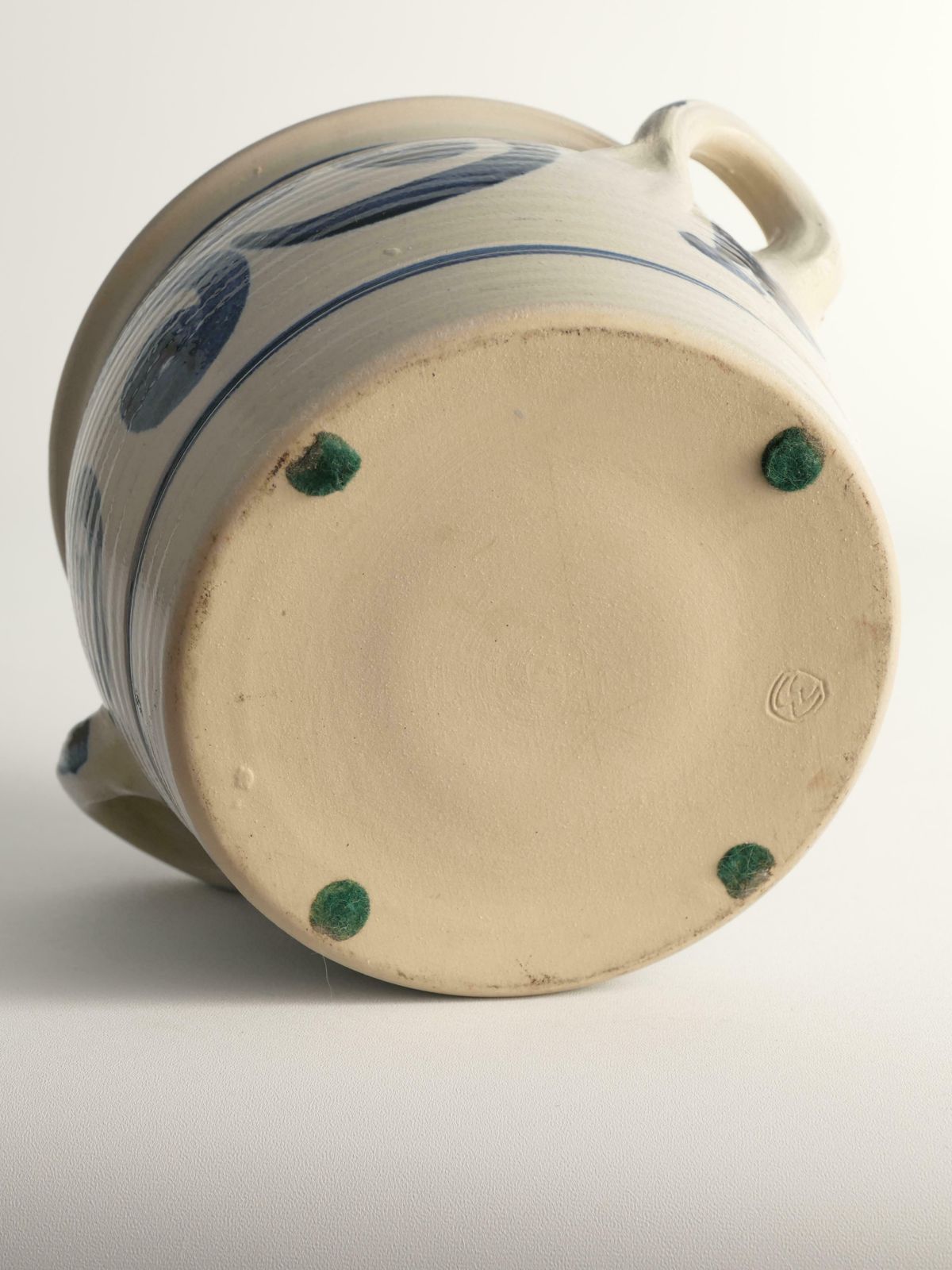 Folk Art Stoneware Jar With Cobalt Blue Floral Motif From Westerwald, Germany photo buy
