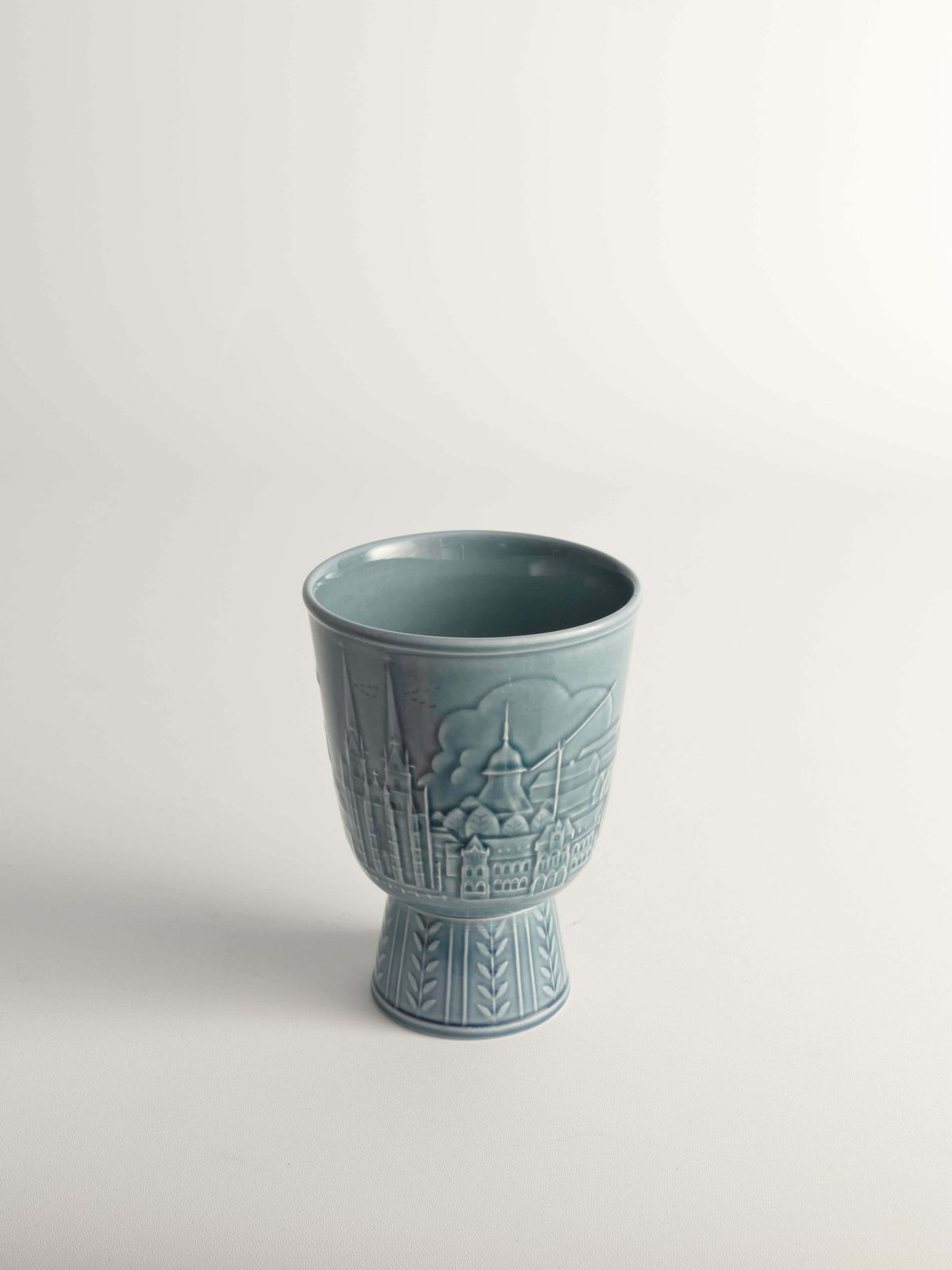 Scandinavian Modern French Blue Vase By Gunnar Nylund For Rörstrand, Sweden 1950 photo furniture