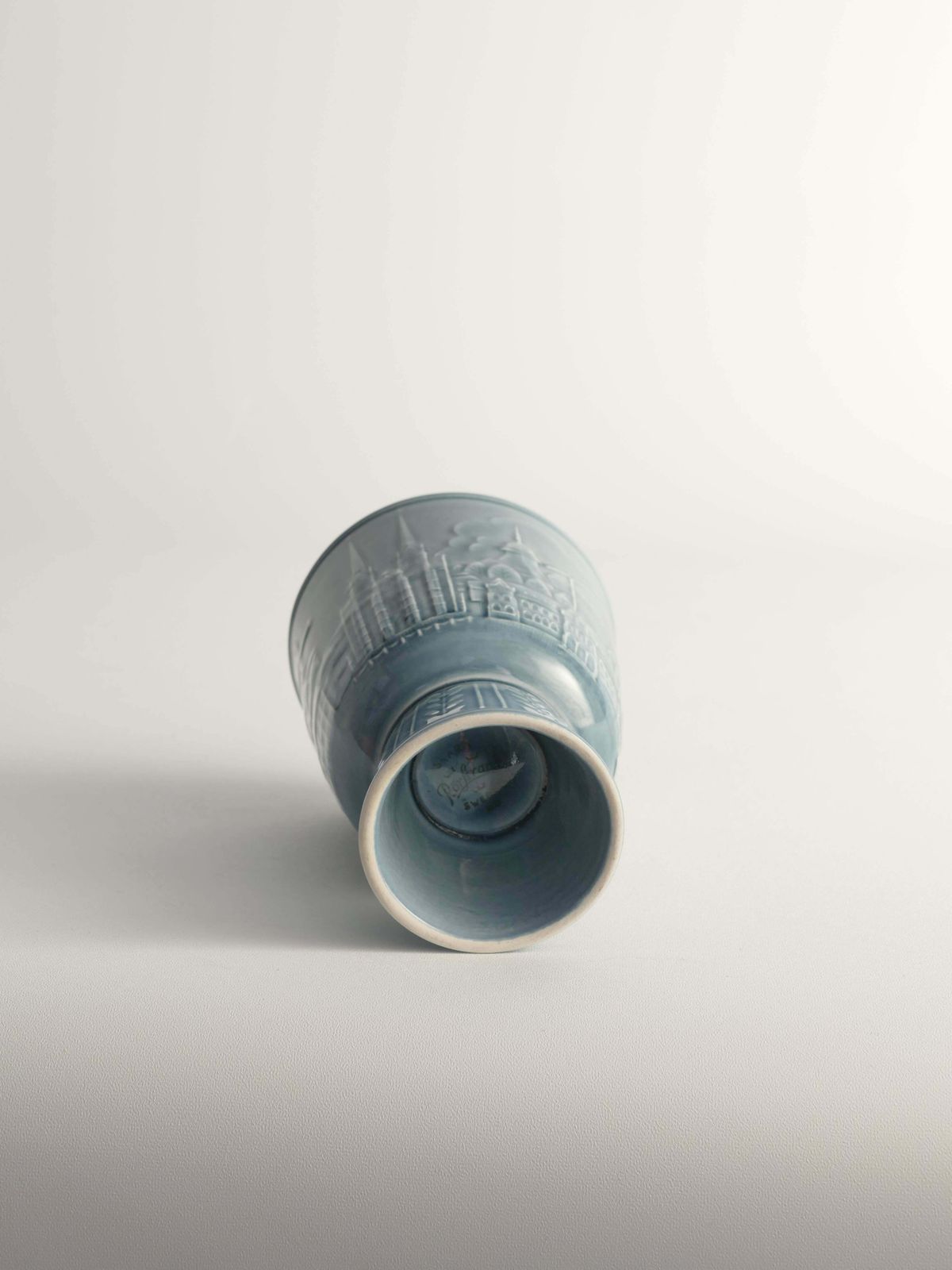 Scandinavian Modern French Blue Vase By Gunnar Nylund For Rörstrand, Sweden 1950 photo 315.0