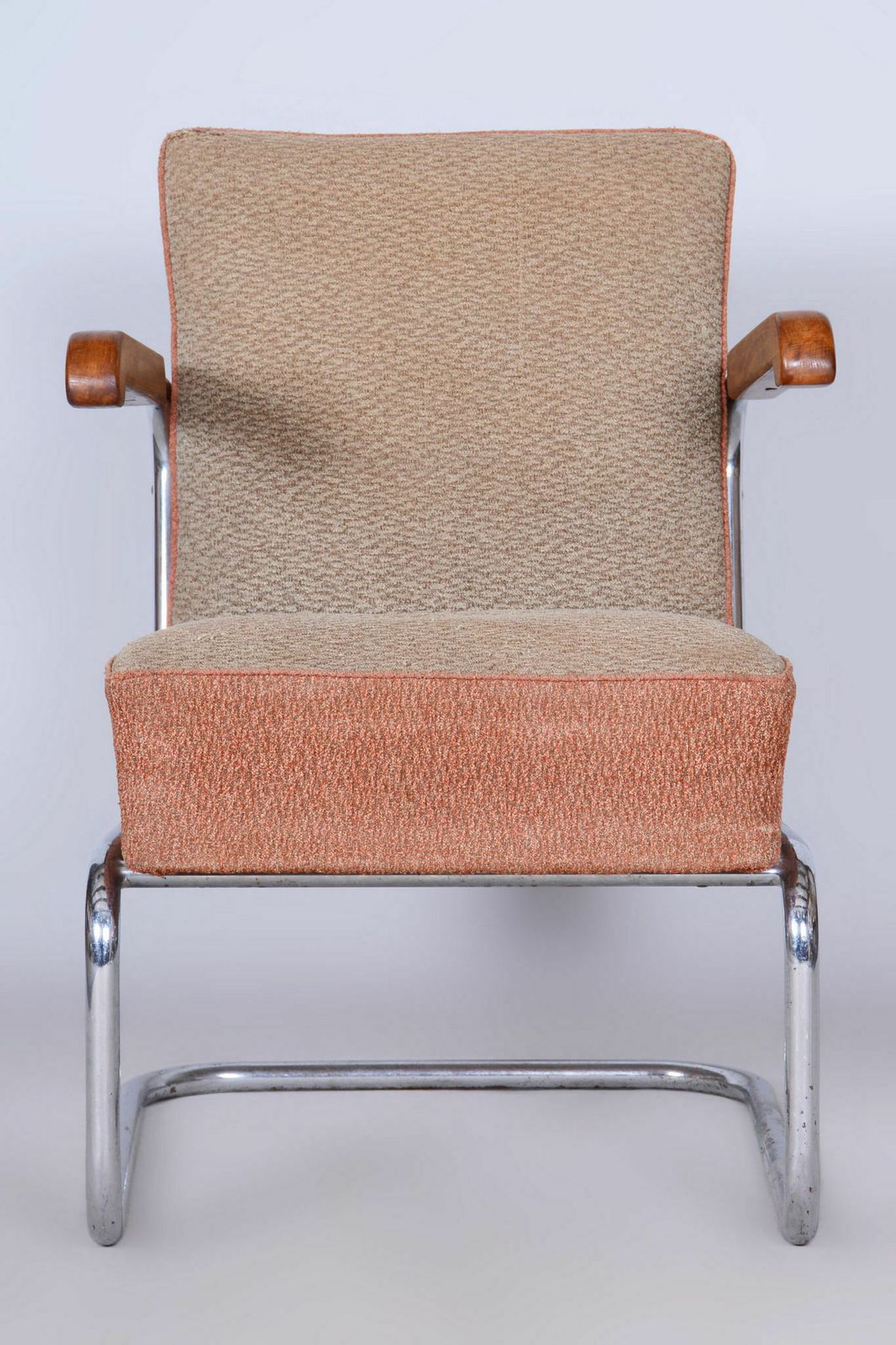 photo for sale Original Bauhaus Armchair, By Vichr A Spol., Chrome, Steel, Czech, 1930s