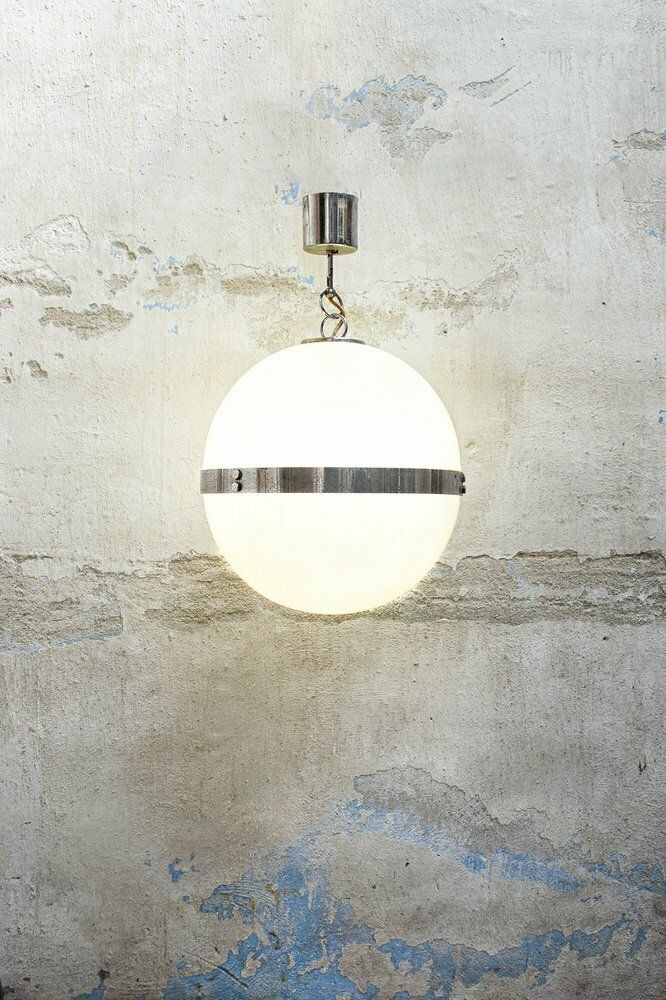 Space Age Pendant Lamp In Acrylic Glass And Chromed Metal, Italy, 1960s photo furniture