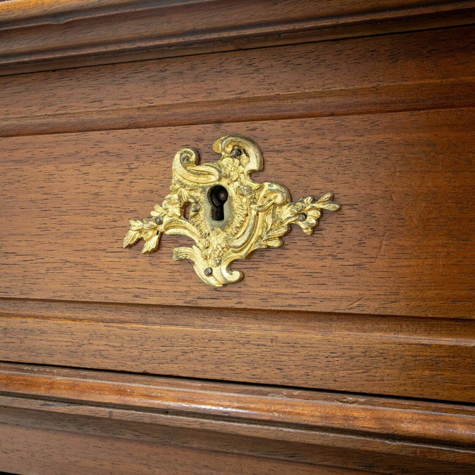 French Louis XV Style Walnut Chest Of Drawers photo vintage
