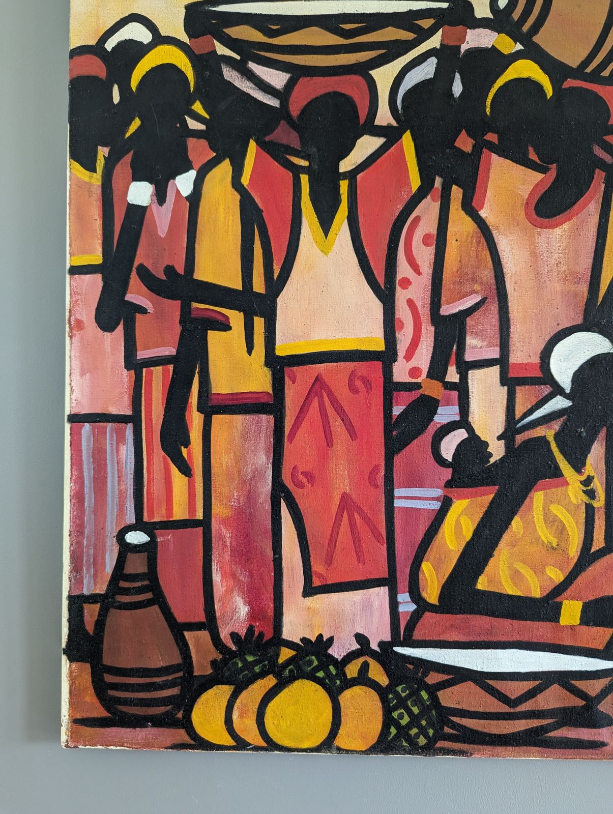 Tribe, Oil On Canvas, 1970s, Vintage photo vintage