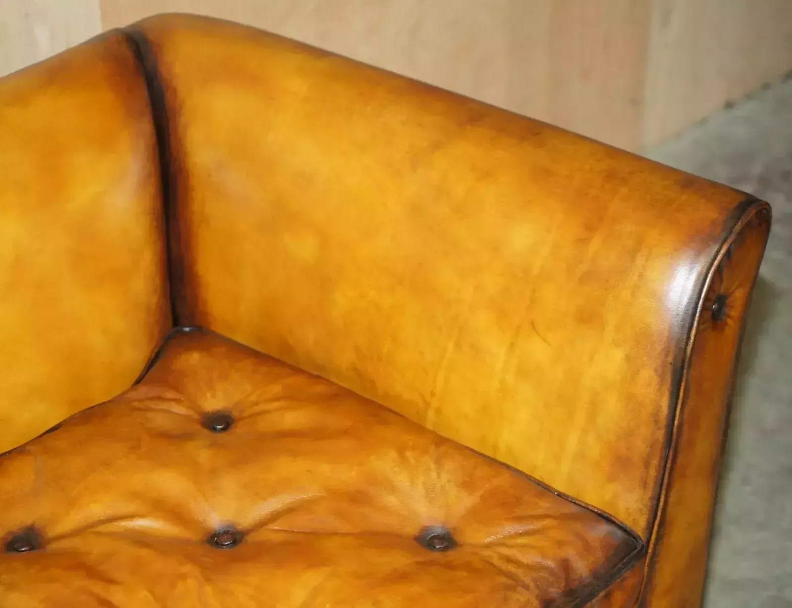 Pair Of Brand New Custom Mulberry London Brown Leather Chesterfield Armchairs photo buy