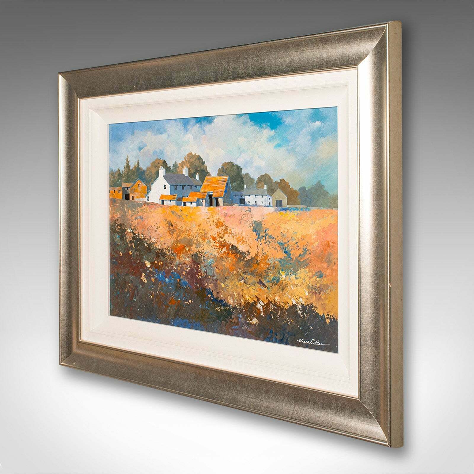 Contemporary Framed Landscape Painting, English, Acrylics, Signed, Nick Potter photo for sale