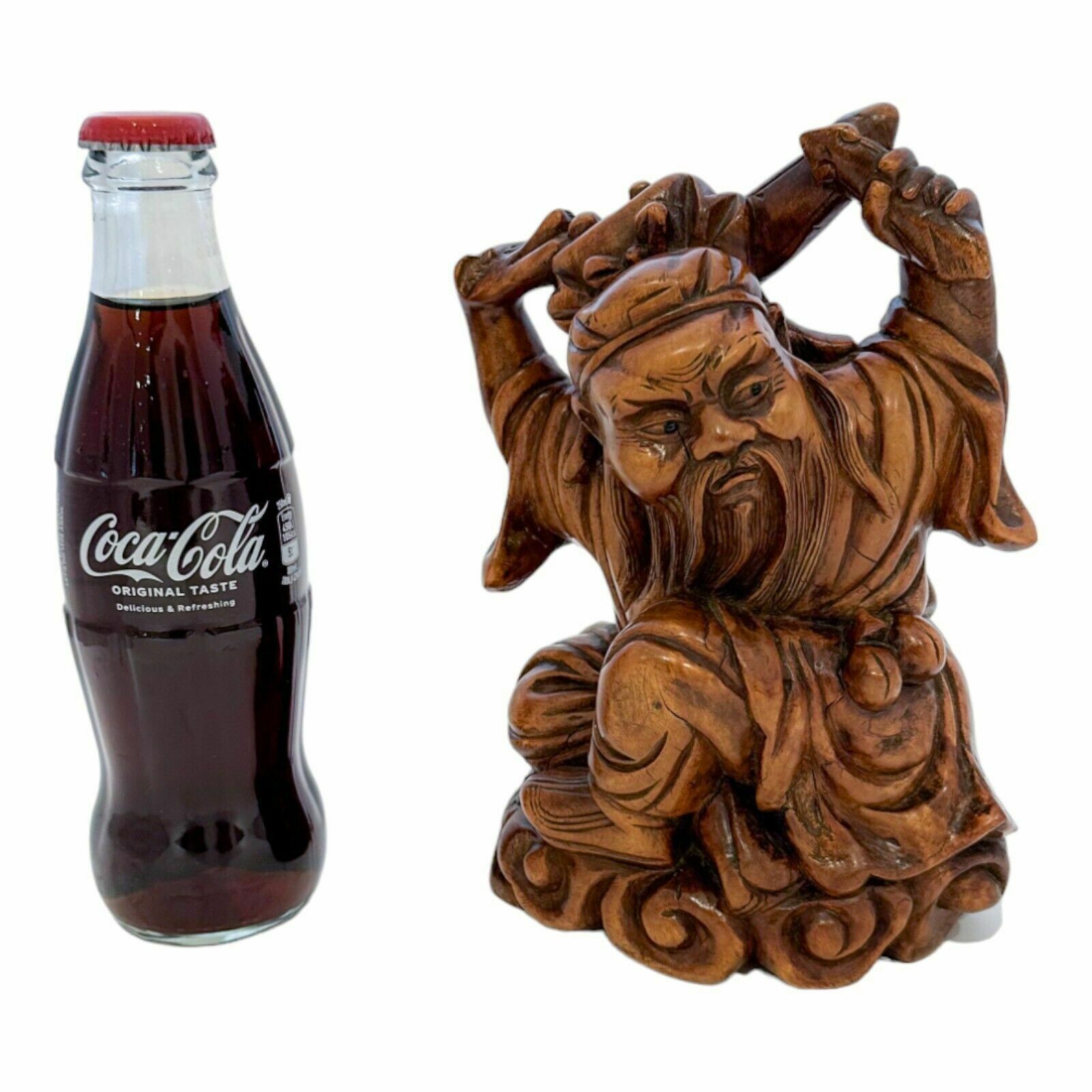 Antique Chinese Boxwood Root Carved Figurine Of Daoist Immortal Li Tai Guai photo vinterior