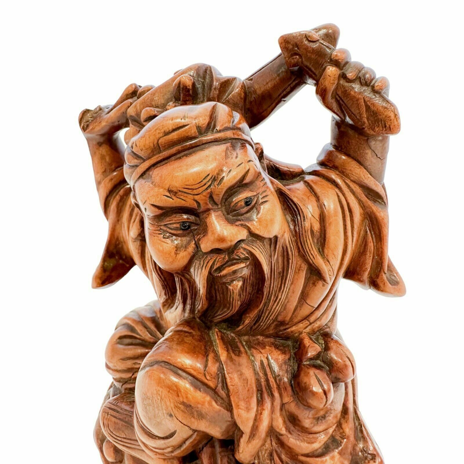 photo for sale Antique Chinese Boxwood Root Carved Figurine Of Daoist Immortal Li Tai Guai