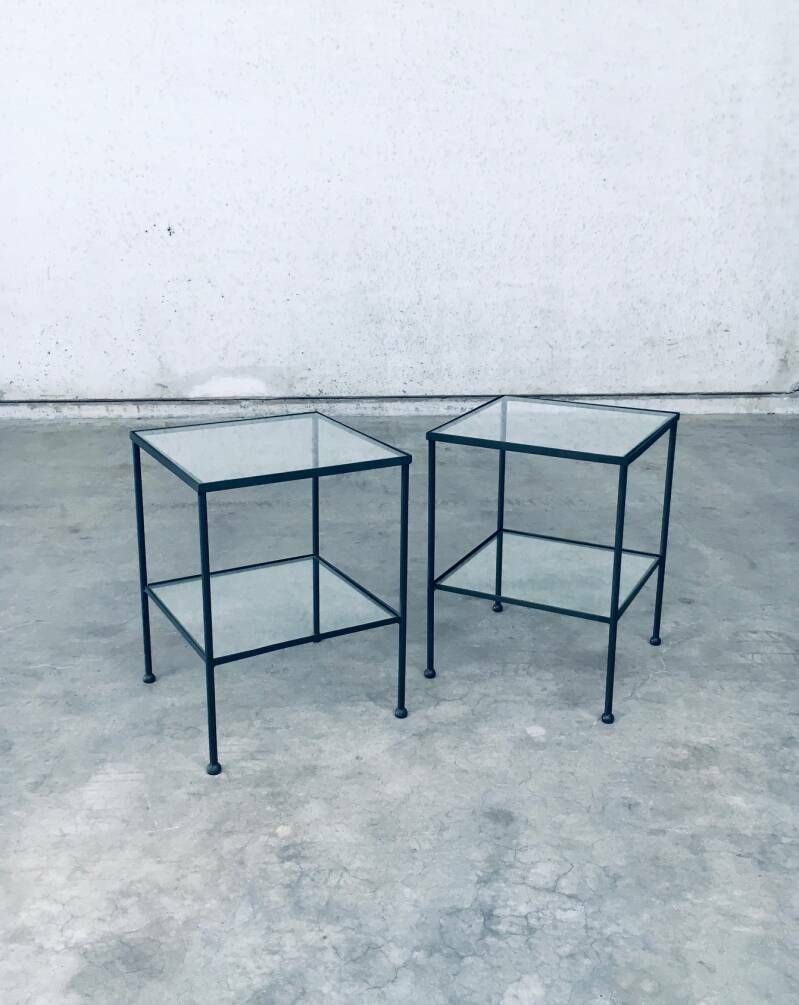 Minimalistisch Design Bijzettafelset Met Twee Bladen / 2, België, Ca. Jaren 1960 photo for sale