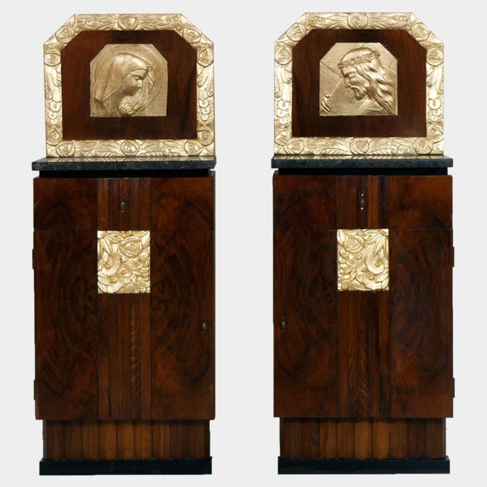 Art Deco Double Bed & Nightstands By Atelier Varedo, Gino Maggioni Attributed. photo vinterior
