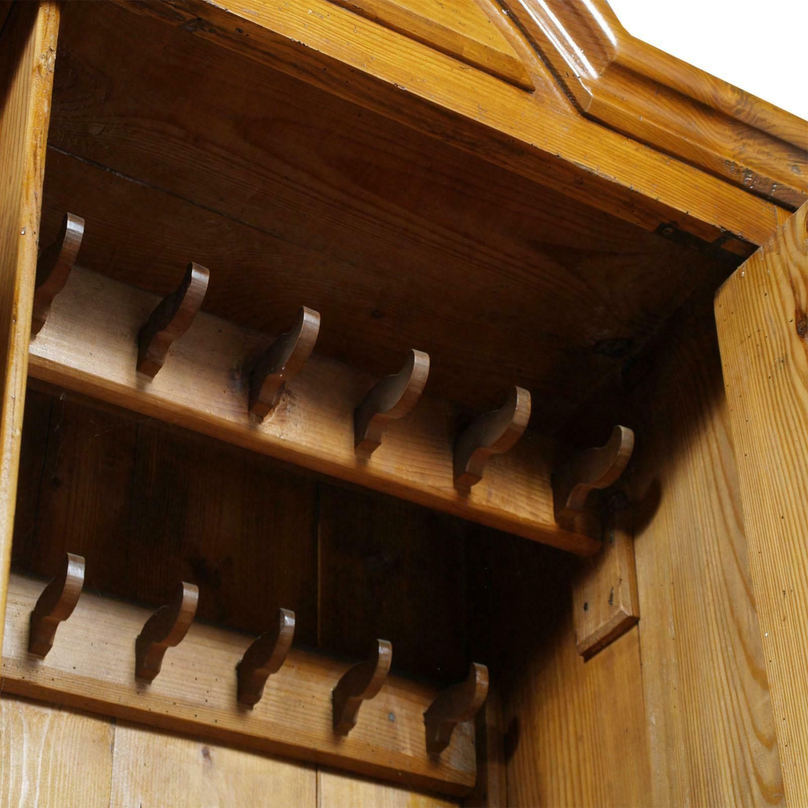 Austrian Tyrol 1860s Wardrobe Cupboard Biedermeier In Solid Wood Wax Polished photo for sale