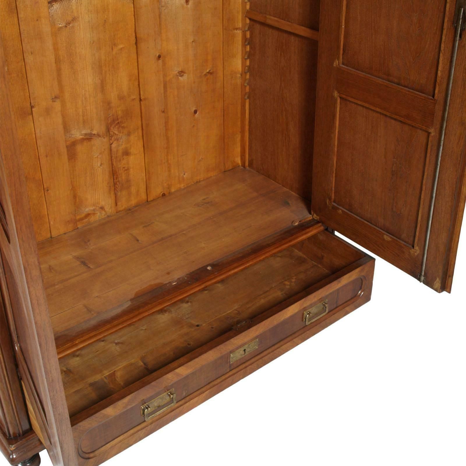 Italian 1850s Louis Philippe Armoire Or Bookcase, Blond Walnut & Veneered Walnut photo for sale