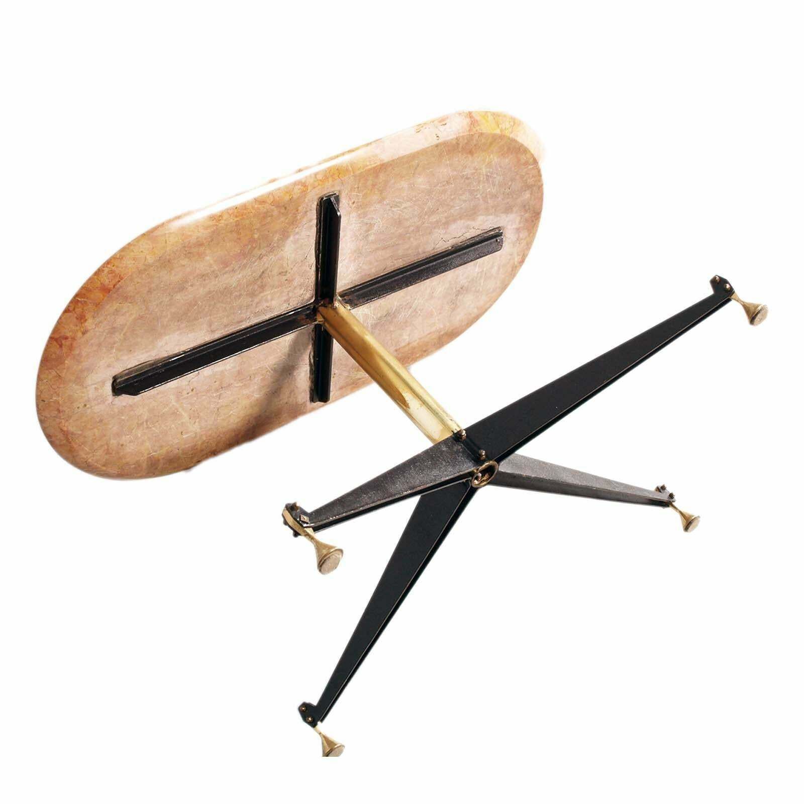 Mid Century Coffee Table By Rima, Gio Ponti Attributable , Iron , Brass , Marble photo 6202.0