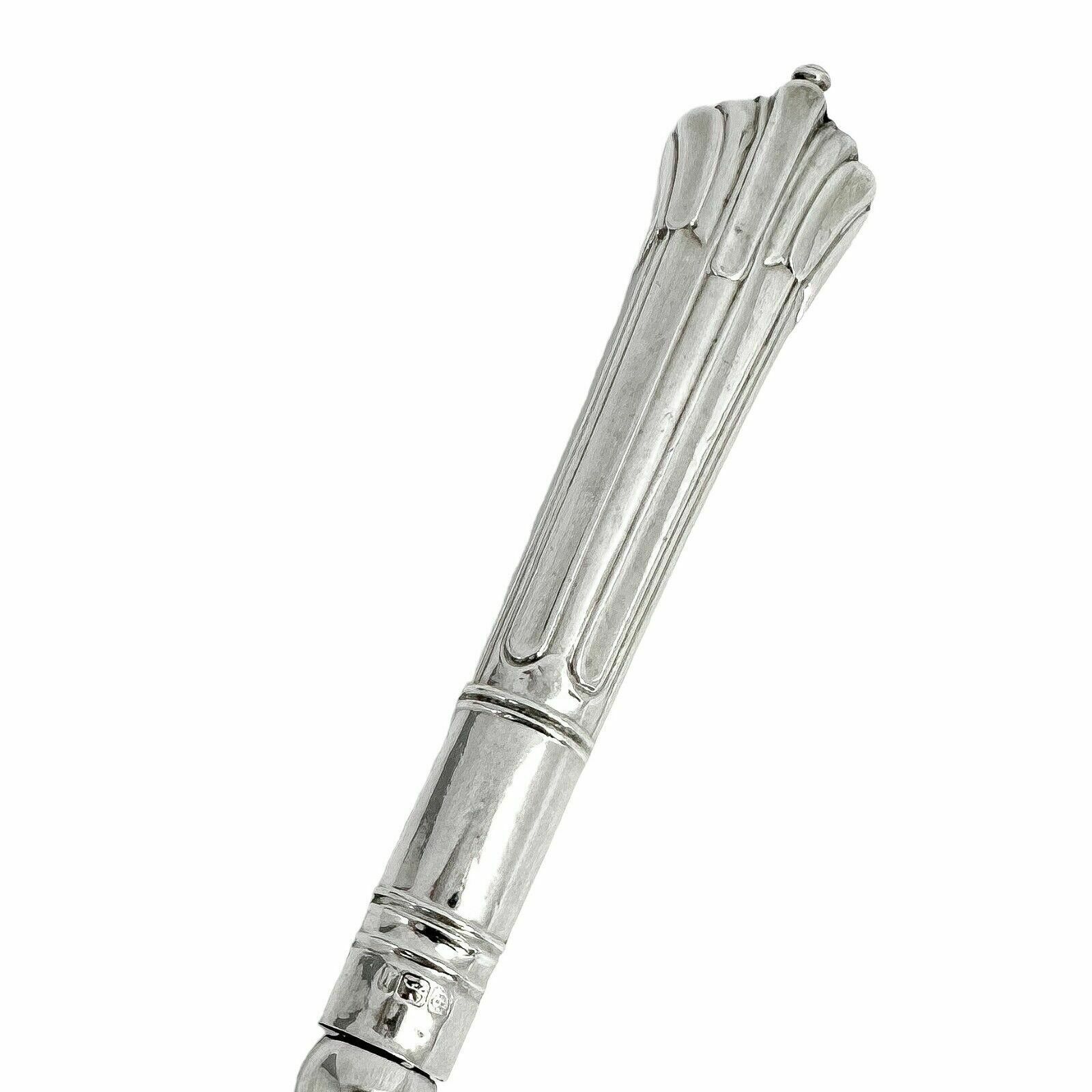 Large Sterling Silver Victorian Bread Toasting Fork Engraved, Art Nouveau Design photo vintage