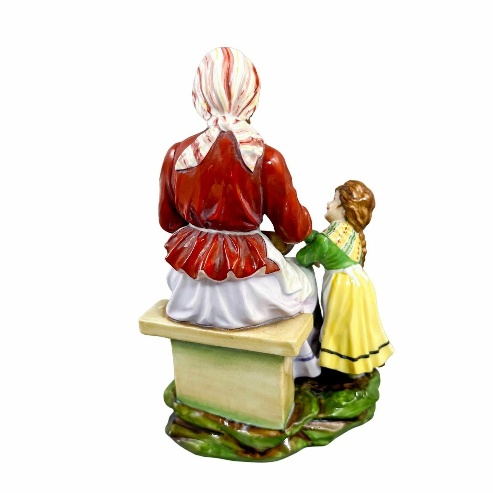 Antique German 1890's Thuringian Porcelain Figurine Of Woman Peeling Potatoes photo Home Decor