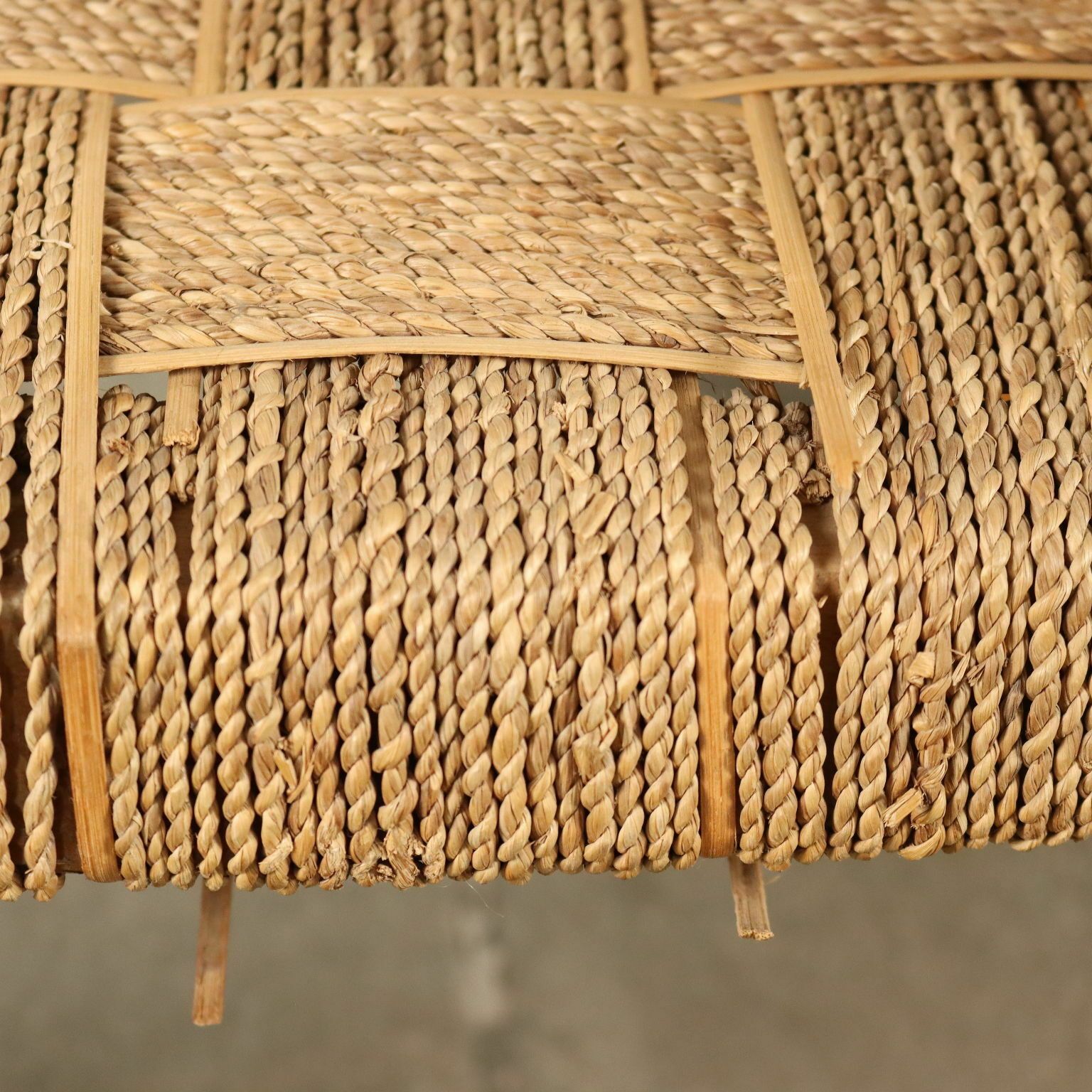 Pair Of Vintage 1950s Armchair Beech Woven Rope Italy photo buy