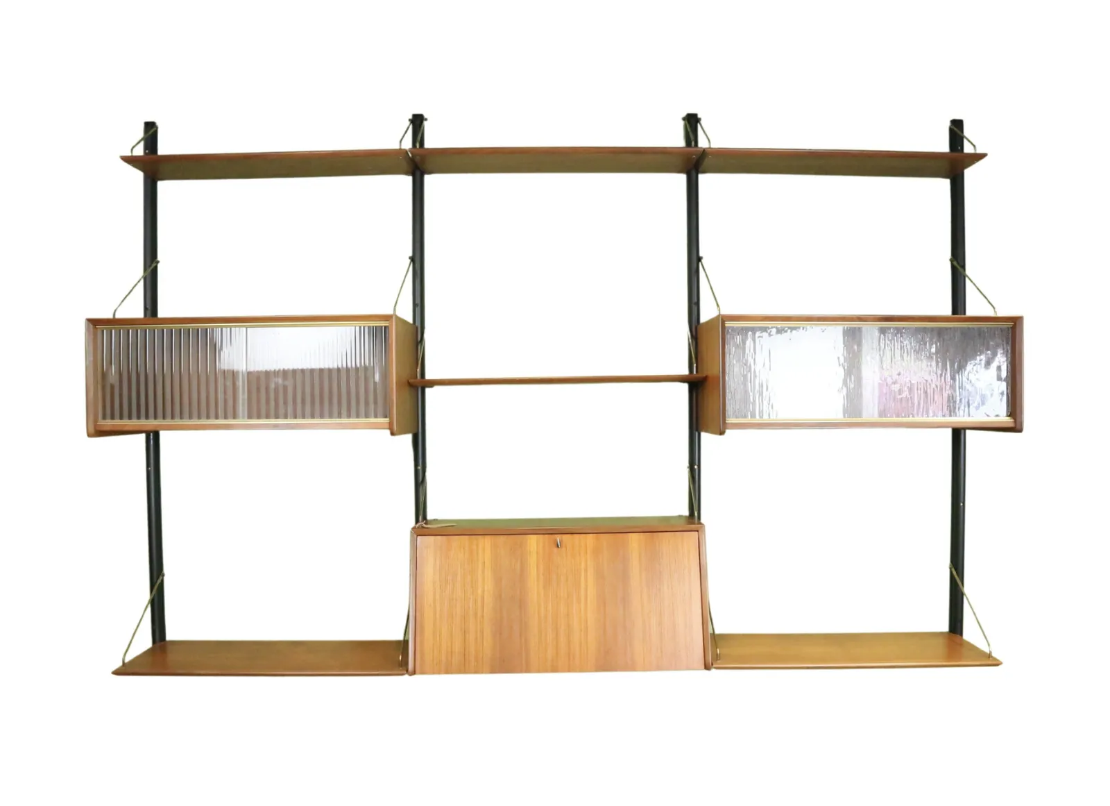 Teak Modular Mid Century Modern Wall Unit By Louis Van Teeffelen For Wébé, 1960s