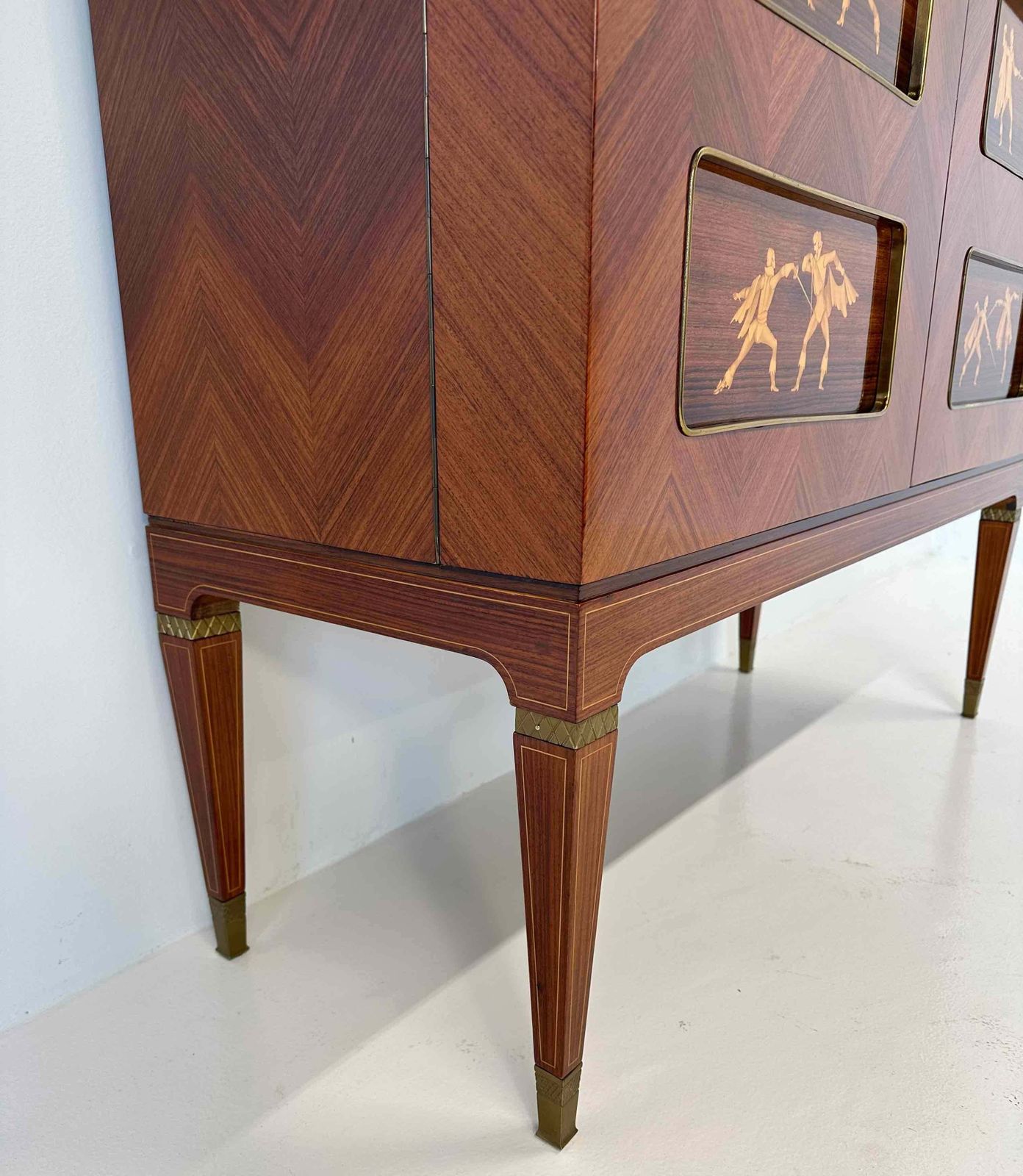 Italian Art Deco Teak And Inlays Bar Cabinet By Paolo Buffa, 1950s photo vintage