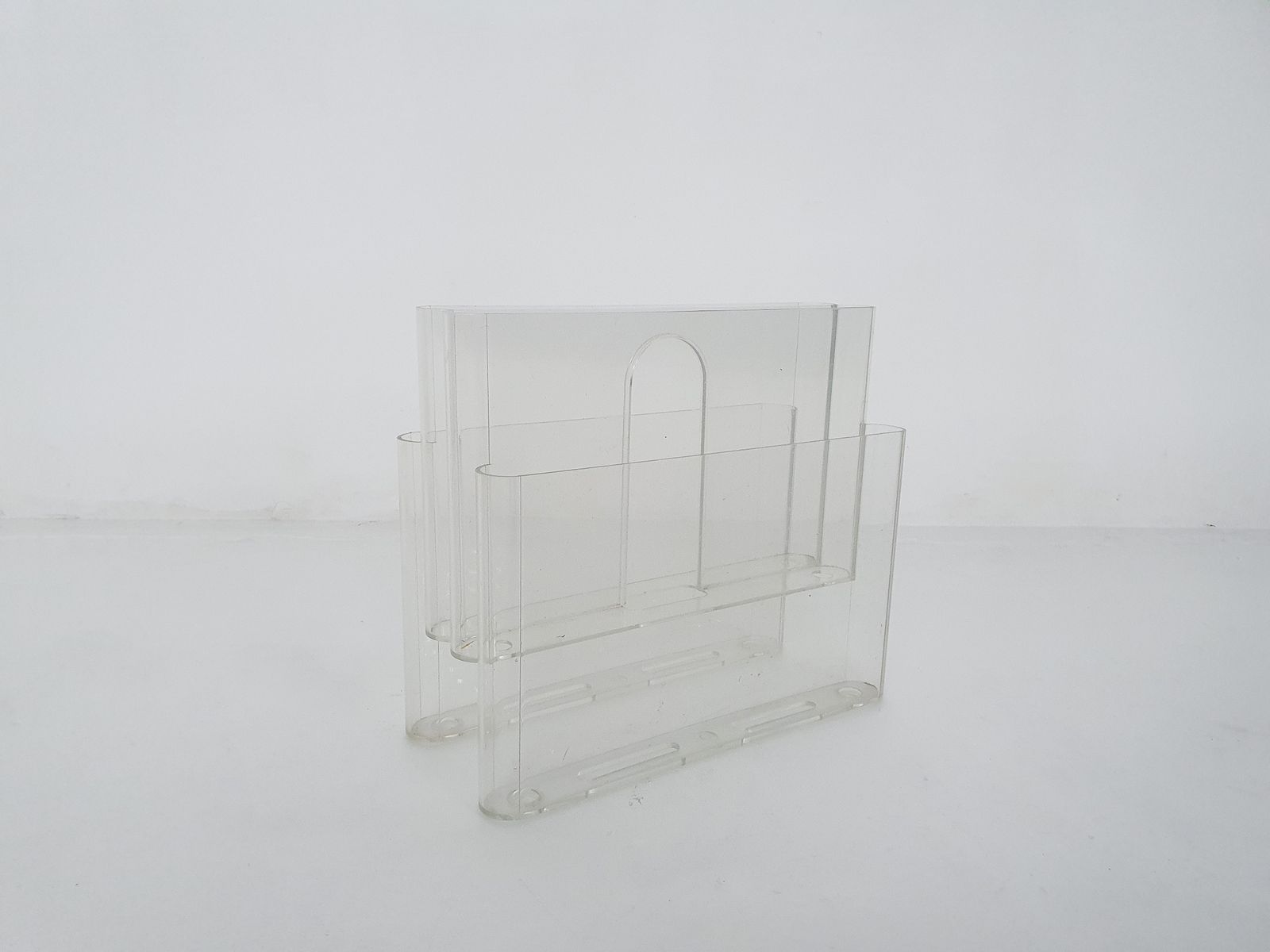 Transparent Giotto Stoppino For Kartell Magazine Stand, Italy 1960's
